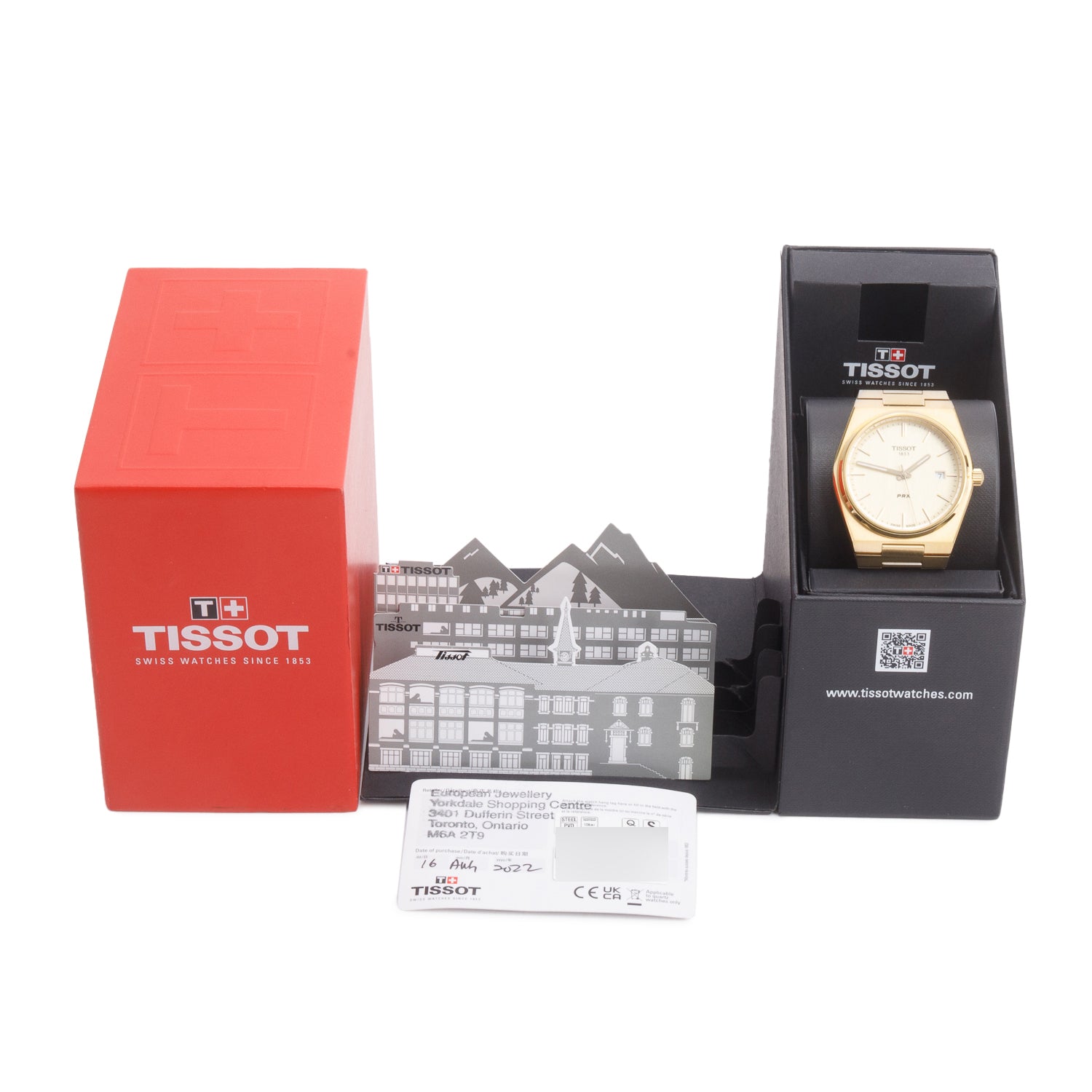 Tissot 2022 Gold-Plated Stainless Steel PRX 40 MM Quartz Watch Gold Dial w/ Box & Papers