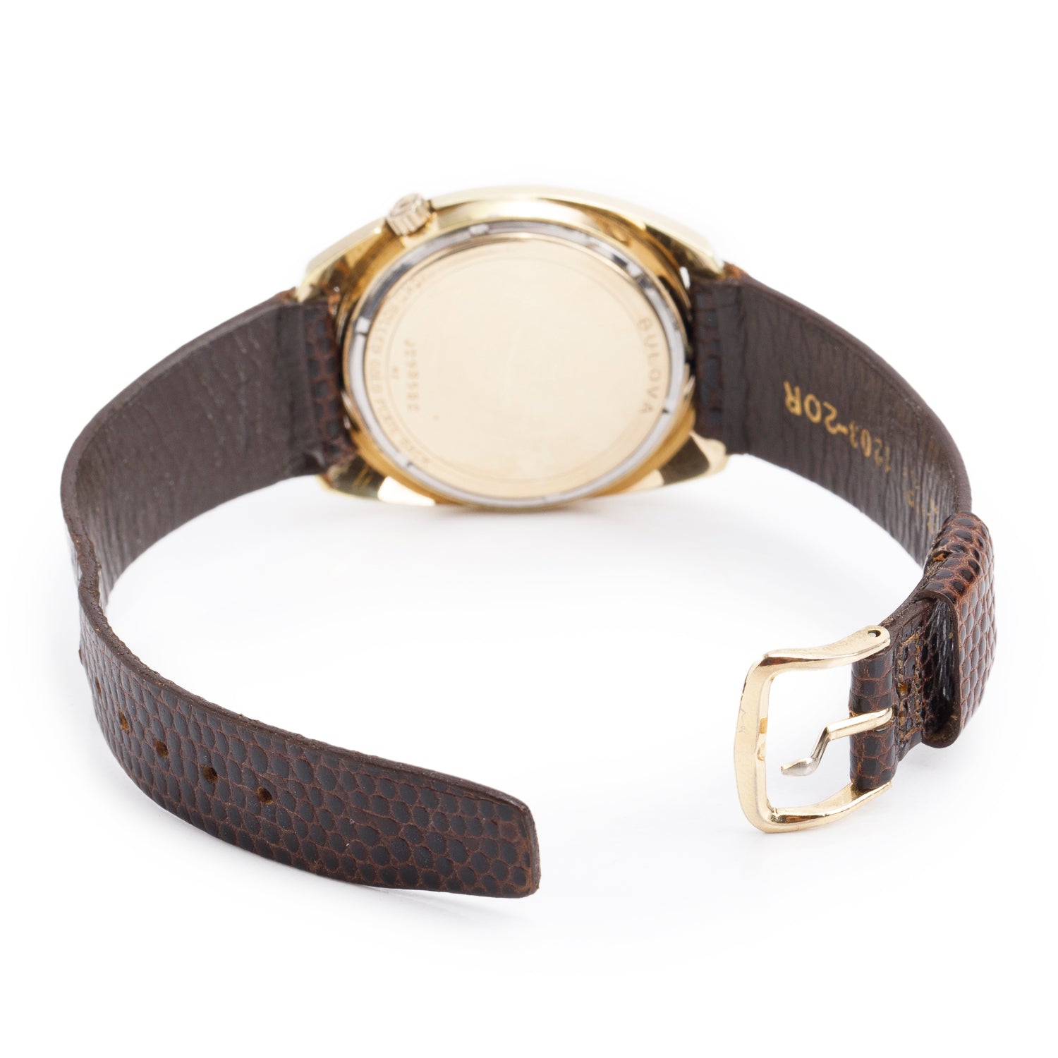 Bulova Vintage 10k Gold Plated Stainless Steel Accutron 33 MM Watch Gold Dial