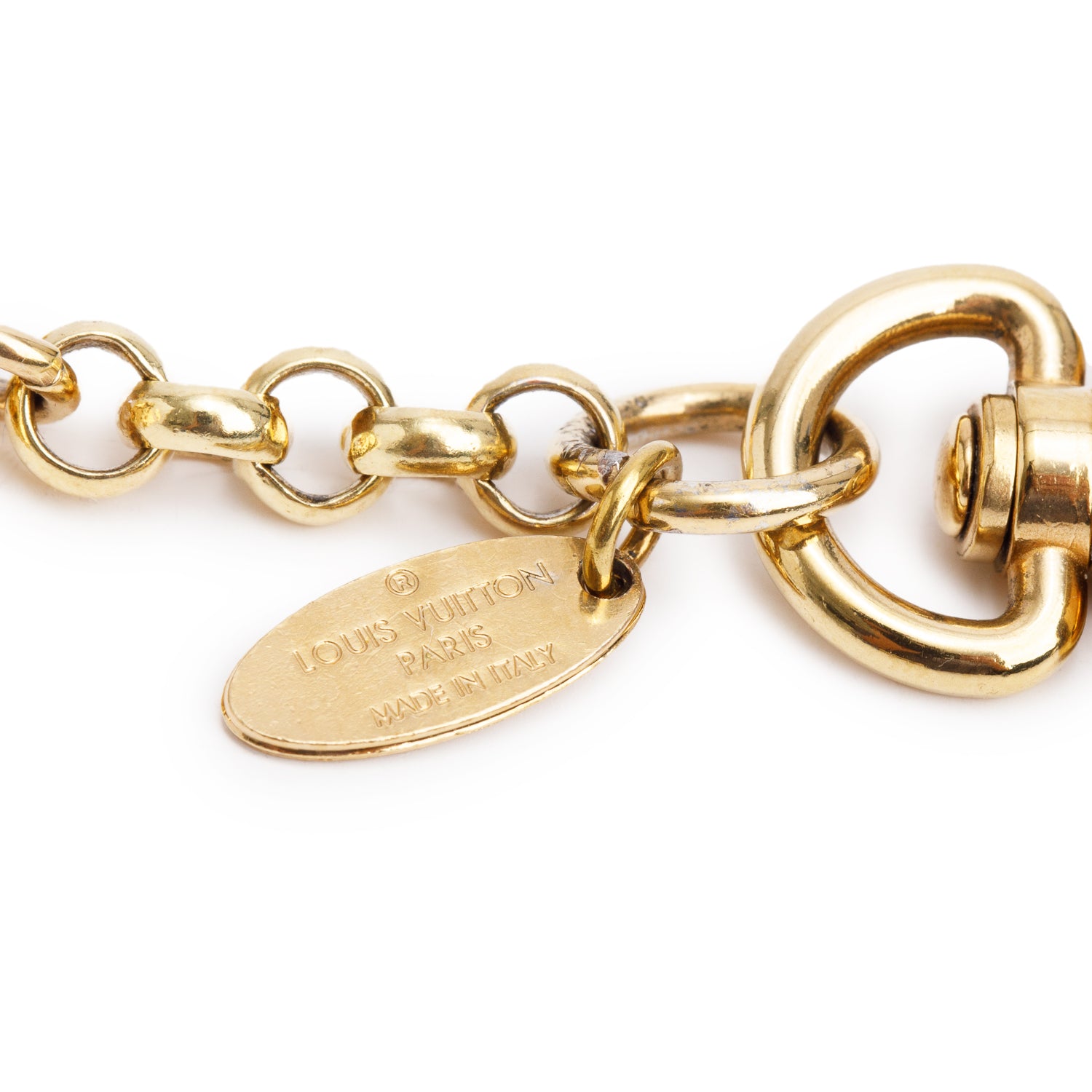 Louis Vuitton Gold-Tone LV Initials Key Holder and Bag Charm