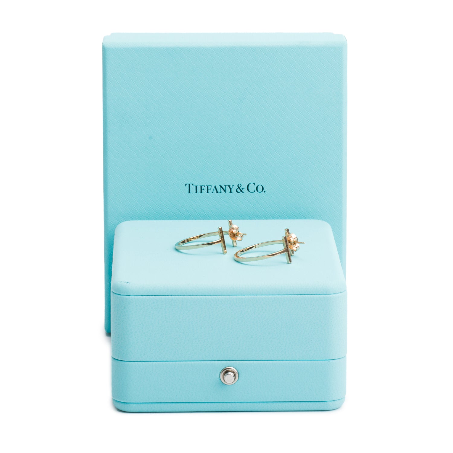 Tiffany & Co. 2025 18k Rose Gold Medium T Wire Hoop Earrings w/ Box & Receipt