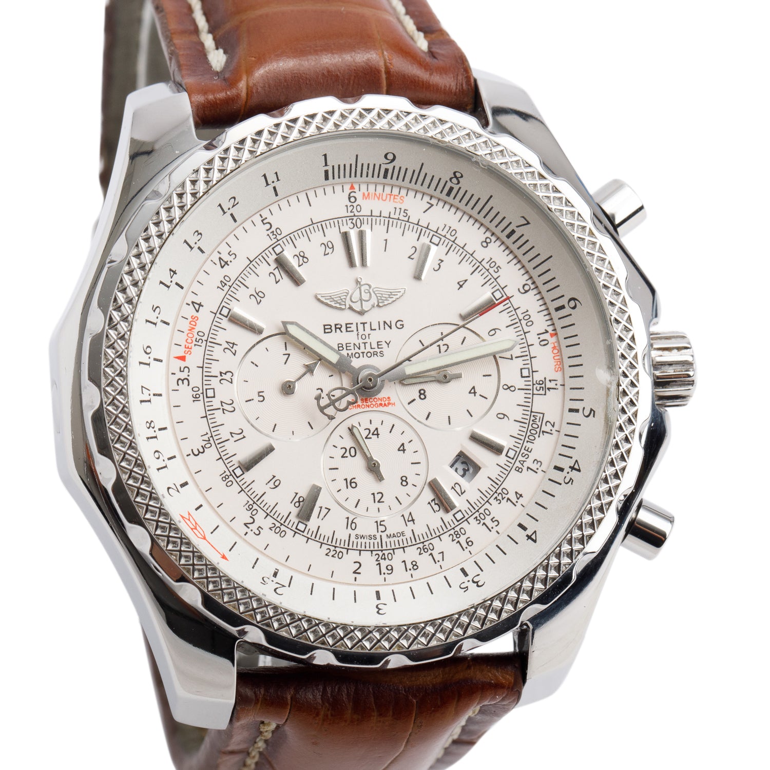 Breitling Stainless Steel Special Edition Bentley Motors 48 MM Automatic Chronograph White Dial Watch A25362