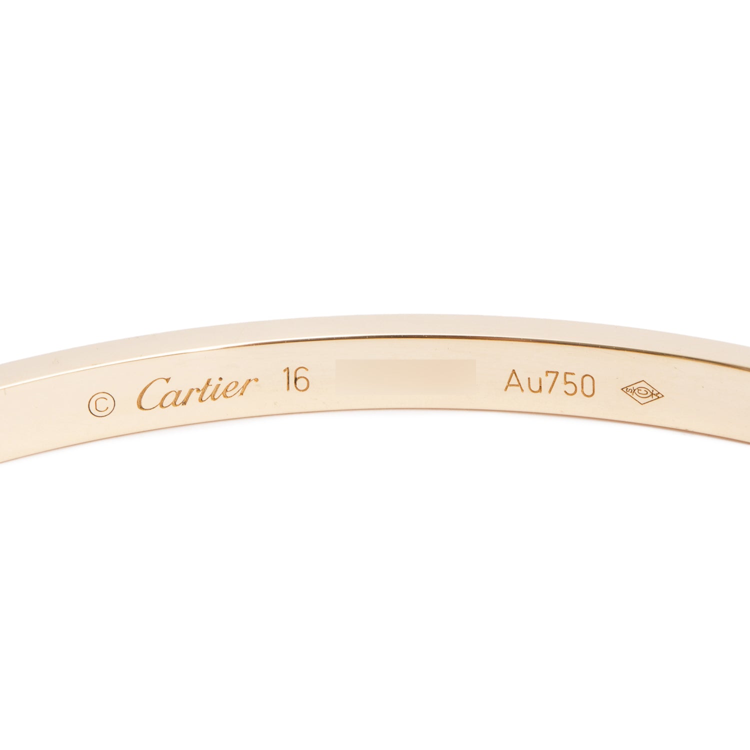 Cartier 18k Yellow Gold 3.65 MM Love Bracelet, Small Model, Size 16 w/ Box & Certificate