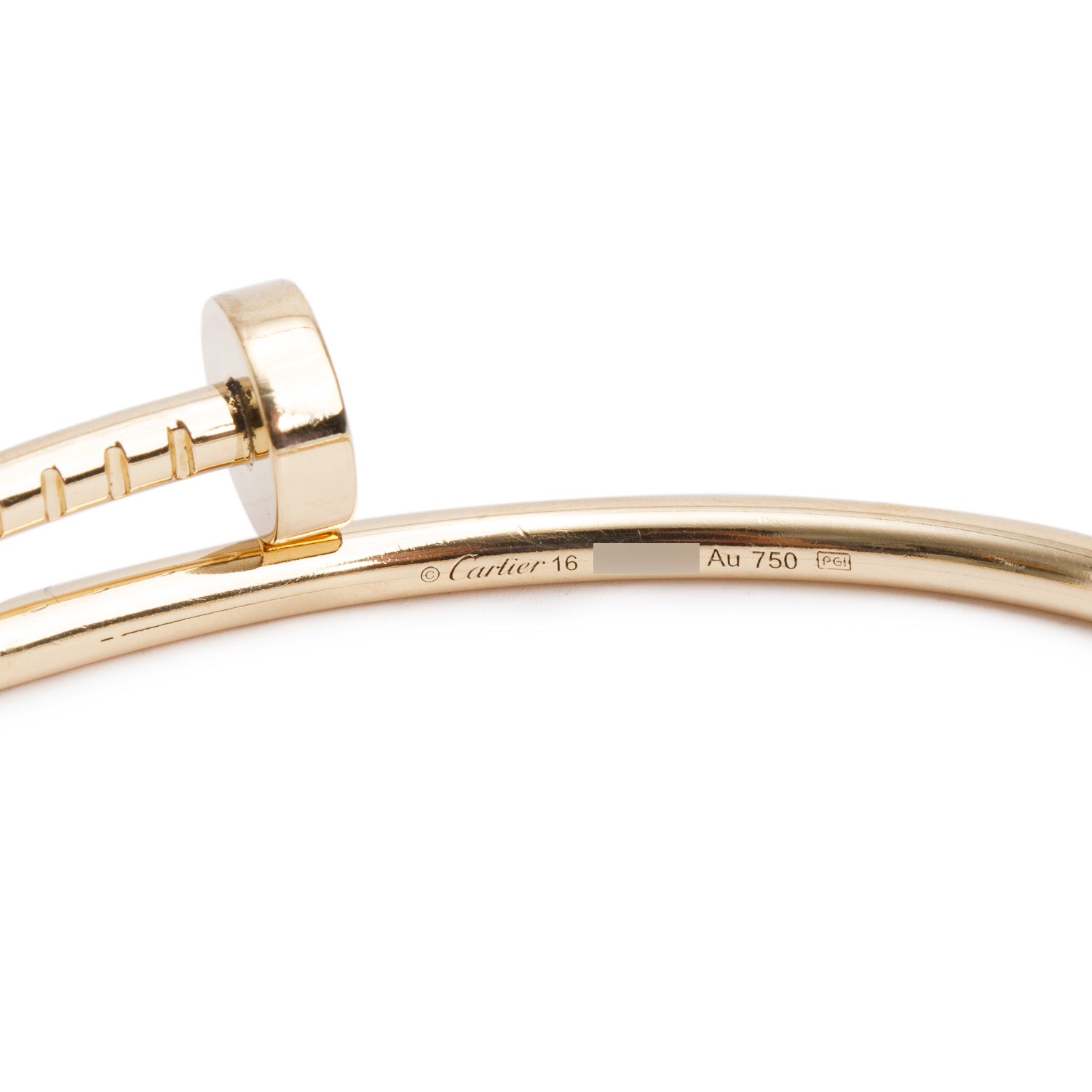 Cartier 2023 18k Yellow Gold Juste Un Clou Bracelet, Small Model Size 16 w/ Box & Certificate