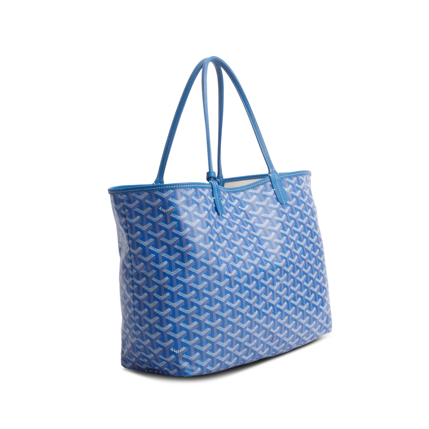 Goyard 2022 Blue Goyardine Saint Louis PM w/ Pouch