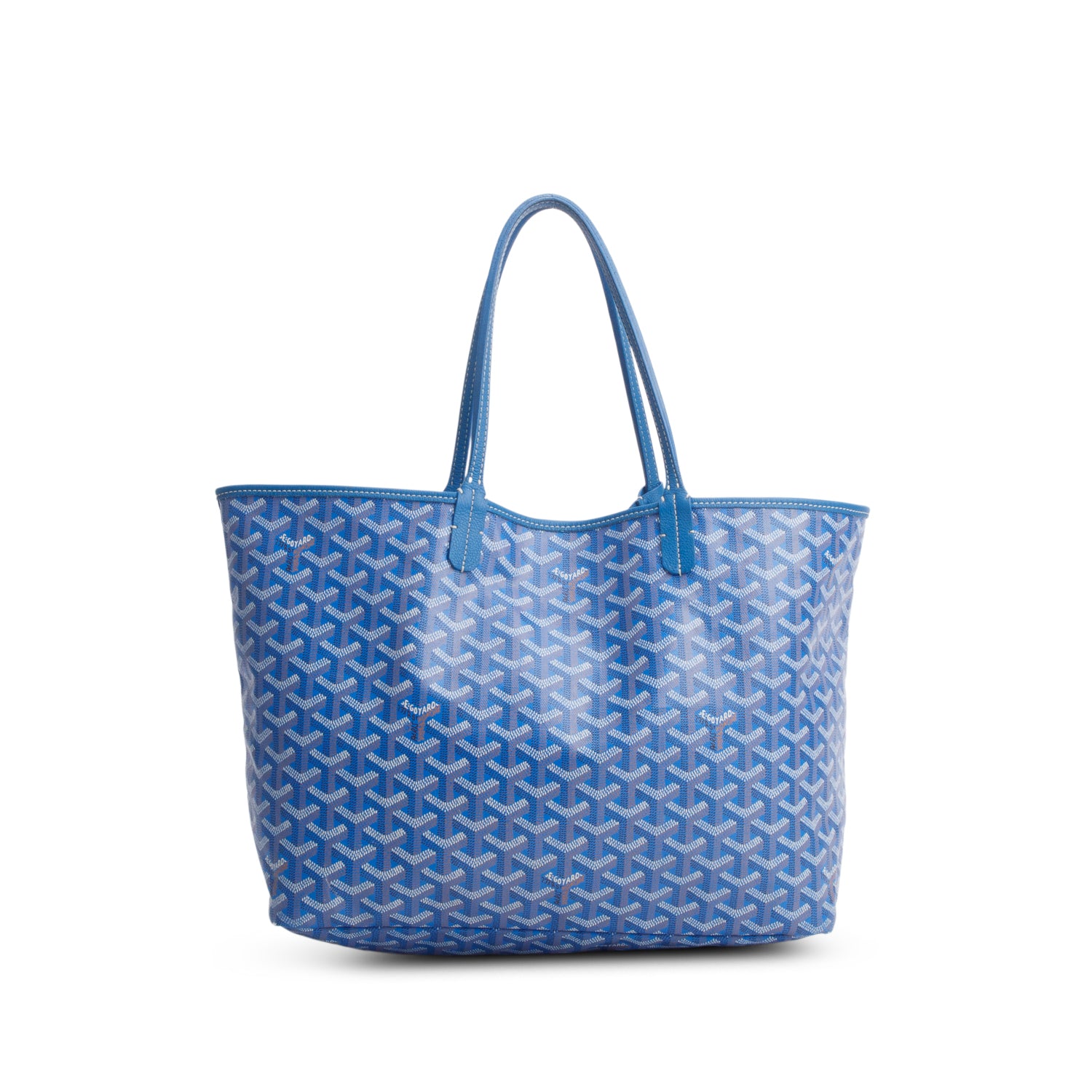 Goyard 2022 Blue Goyardine Saint Louis PM w/ Pouch