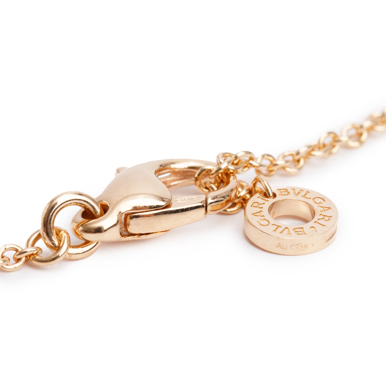 BVLGARI 2022 18k Rose Gold White Ceramic B.Zero1 Pendant Necklace w/ Box, Receipt & Certificate