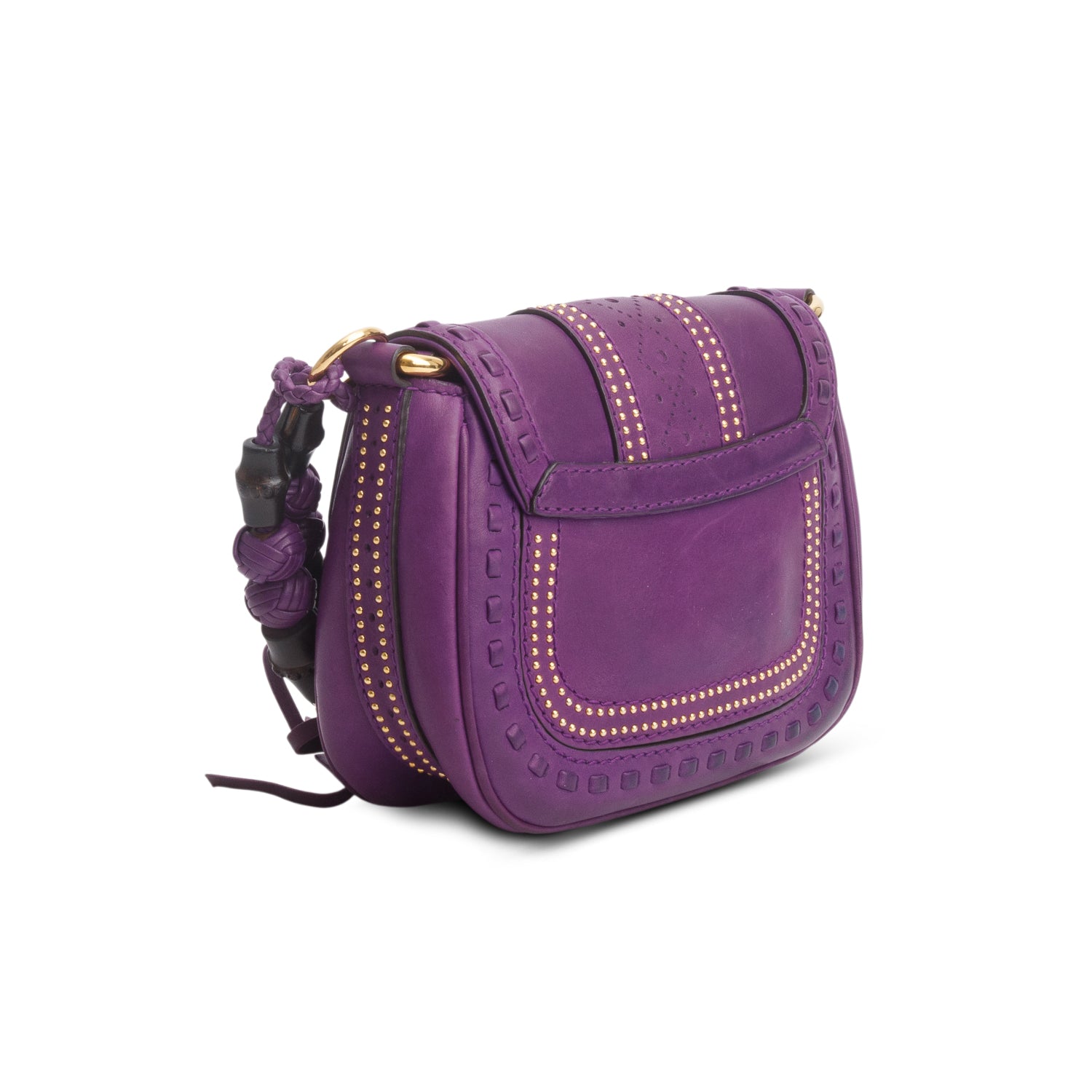 Gucci Purple Calfskin Small Snaffle Bit Shoulder Bag