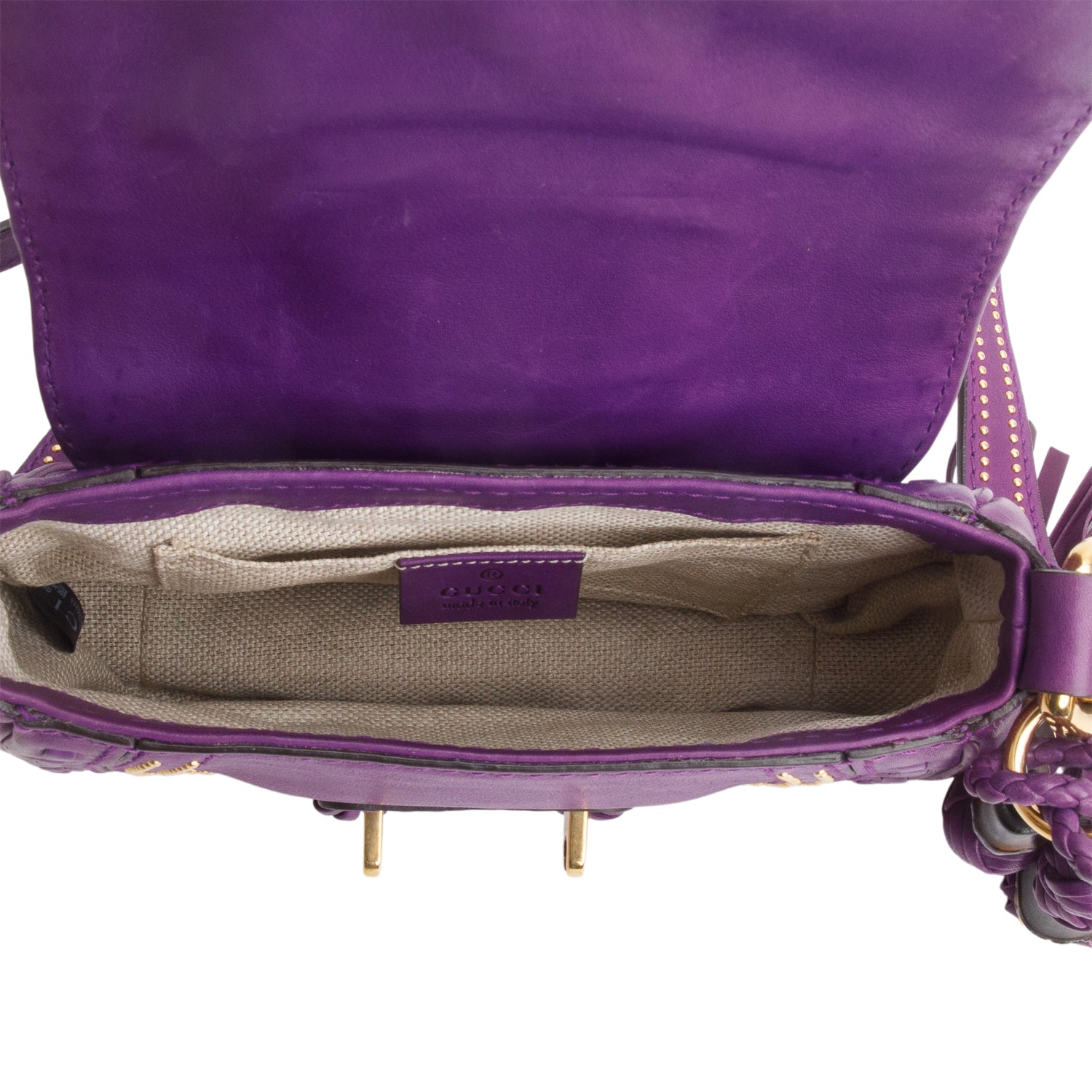 Gucci Purple Calfskin Small Snaffle Bit Shoulder Bag