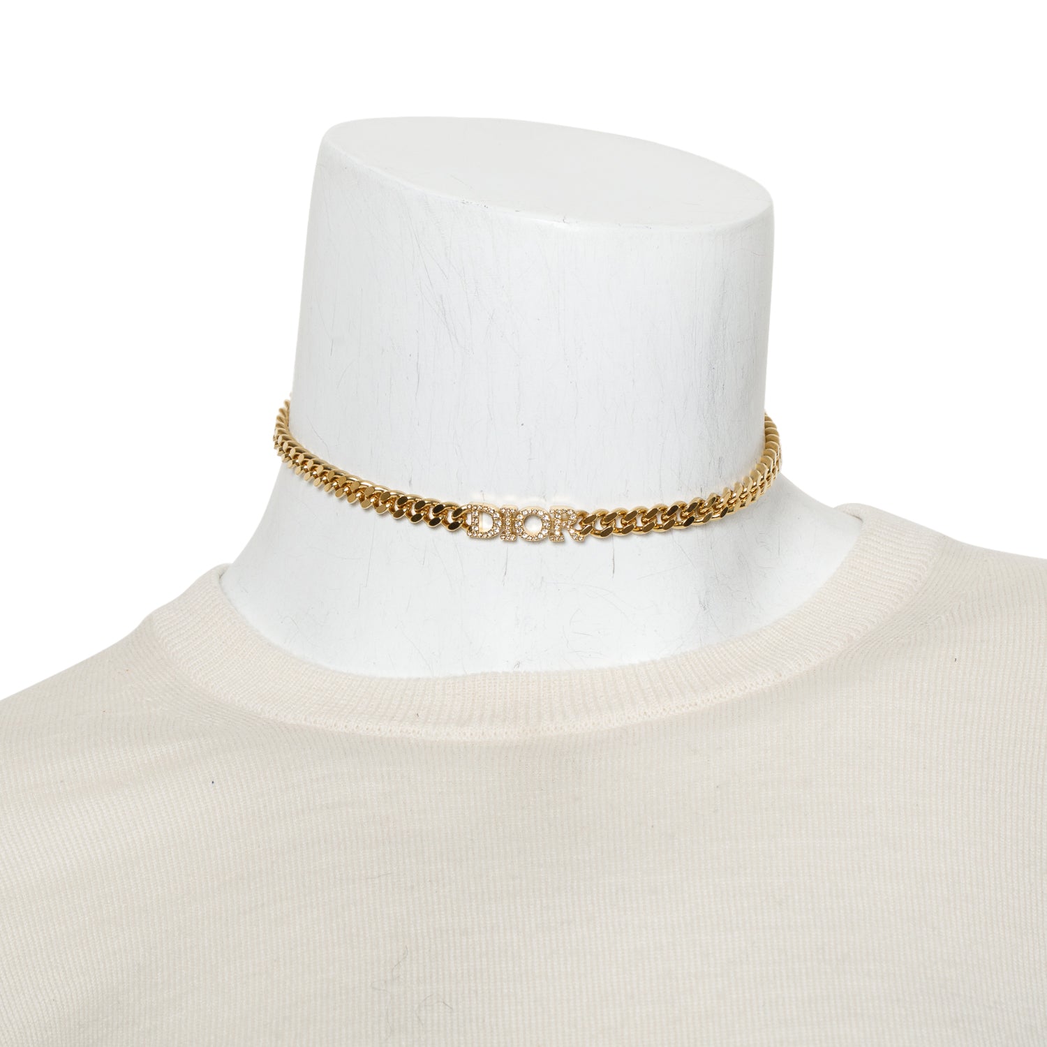 Christian Dior Gold Plated Crystal Dio(R)evolution Choker Necklace