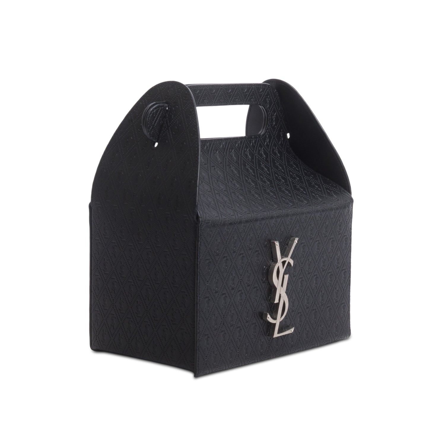 Saint Laurent 2023 Black Calfskin Monogram Take Away Box