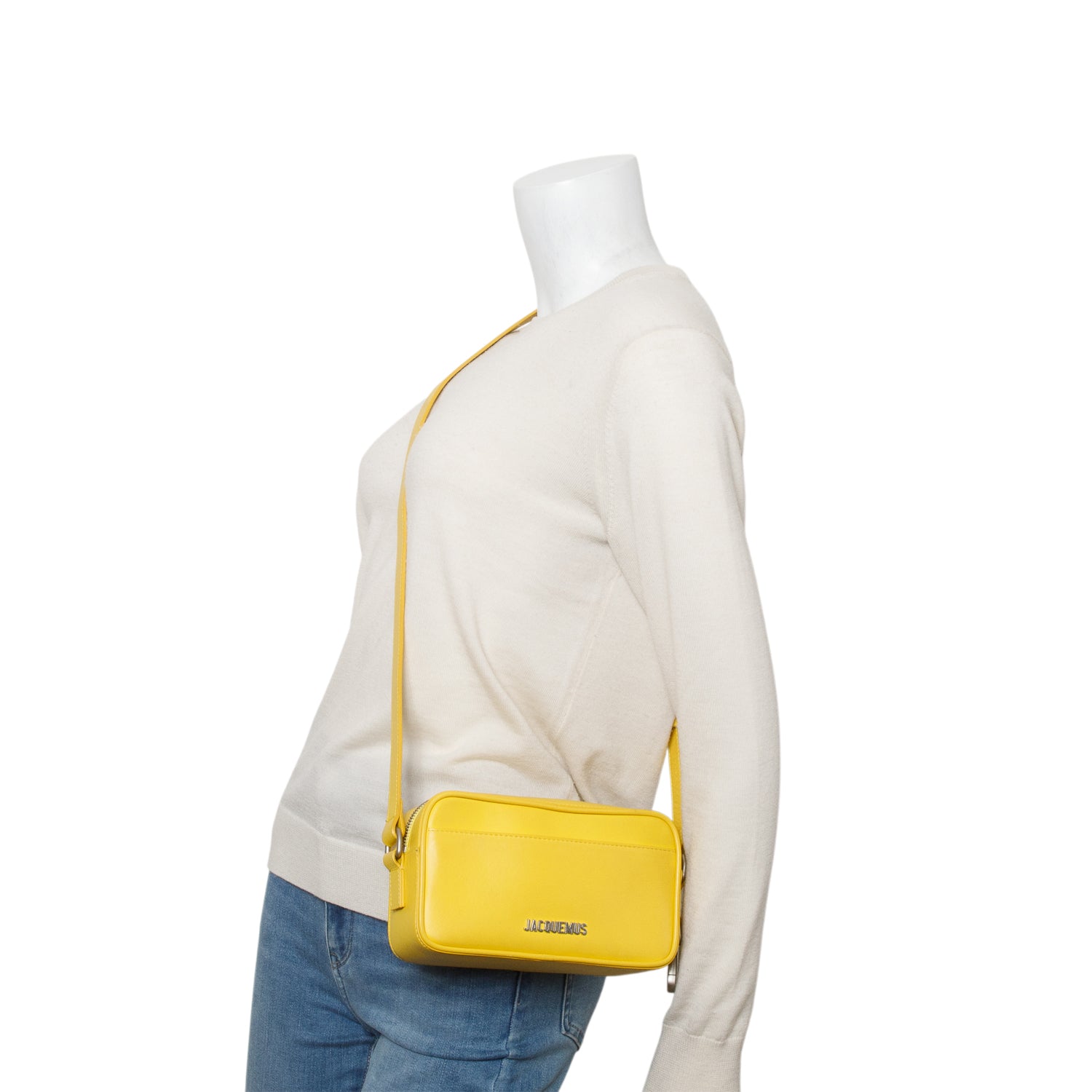 Jacquemus Yellow Calfskin Leather The Baneto Camera Bag