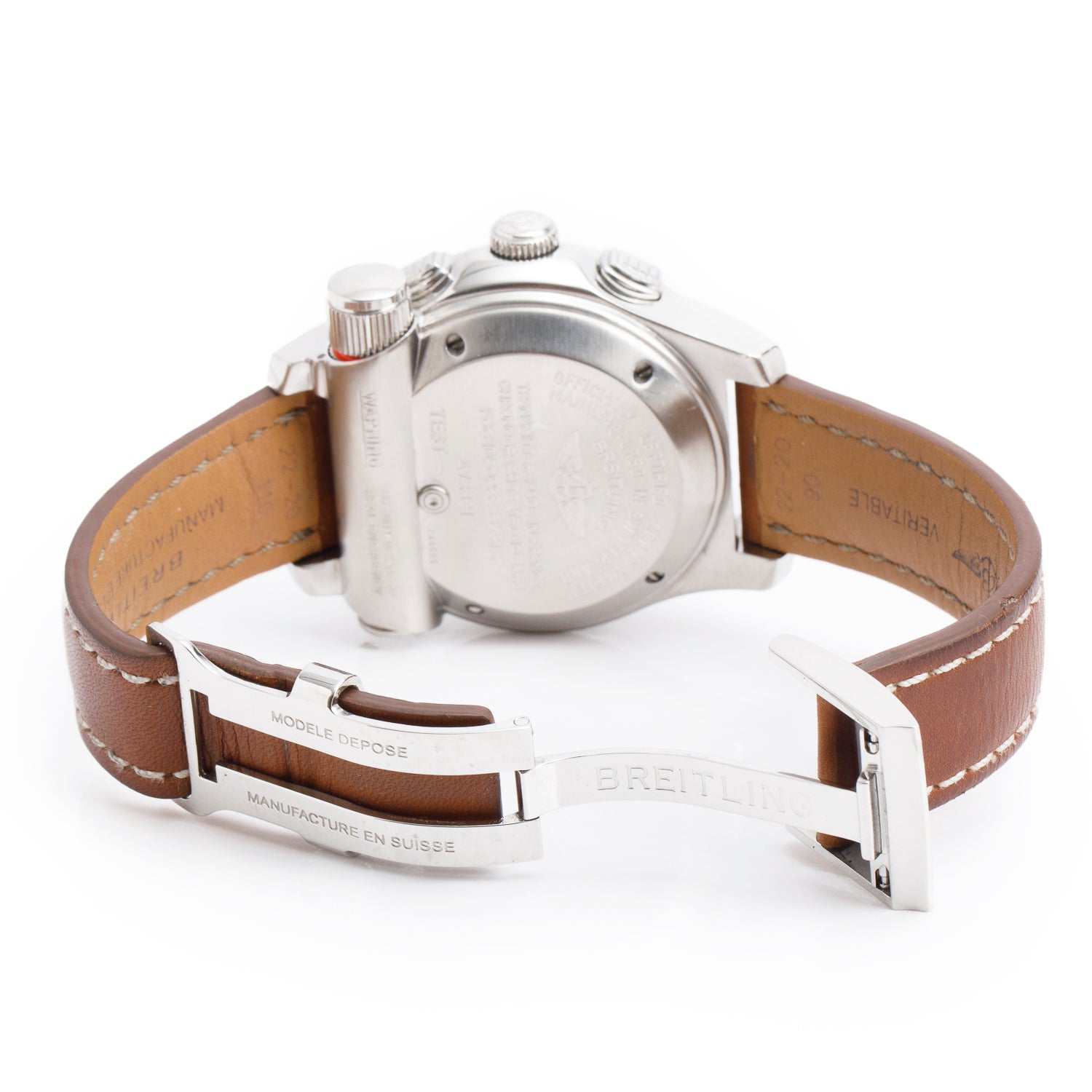 Breitling Stainless Steel Emergency Mission 43 MM Chronograph Quartz Watch White Dial A73321