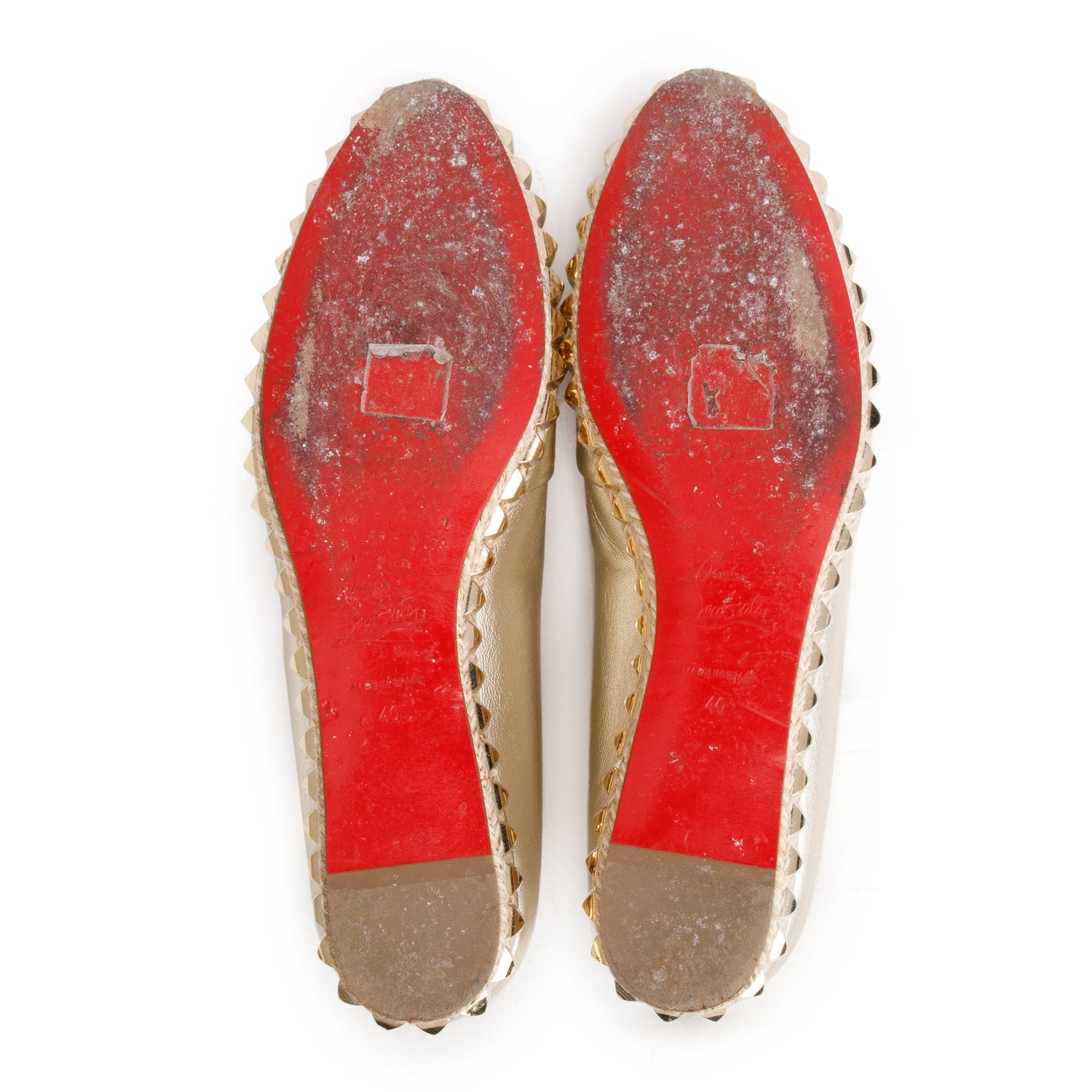 Christian Louboutin Metallic Nappa Leather Carmel CA Espadrille Wedges, Women's Size 40 w/ Box