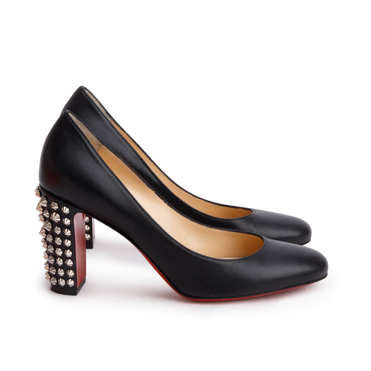 Christian Louboutin Black Nappa Leather Marimalus 85 Pump, Women's Size 40.5 w/ Box