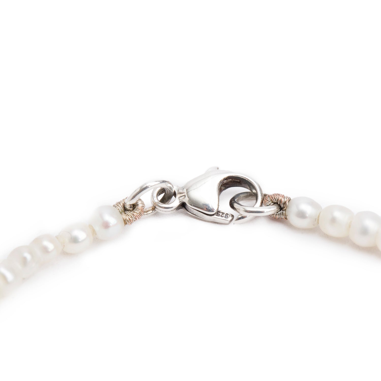 Tiffany & Co. Sterling Silver Return to Tiffany Mini Heart Tag 3 MM Pearl Bracelet