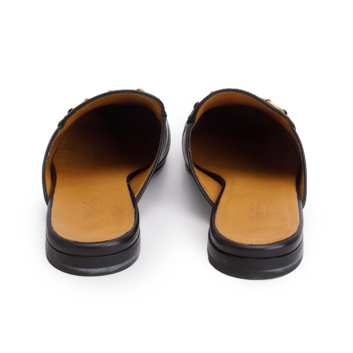 Gucci Black Calfskin Princetown Horsebit Slippers, Women's Size 39.5