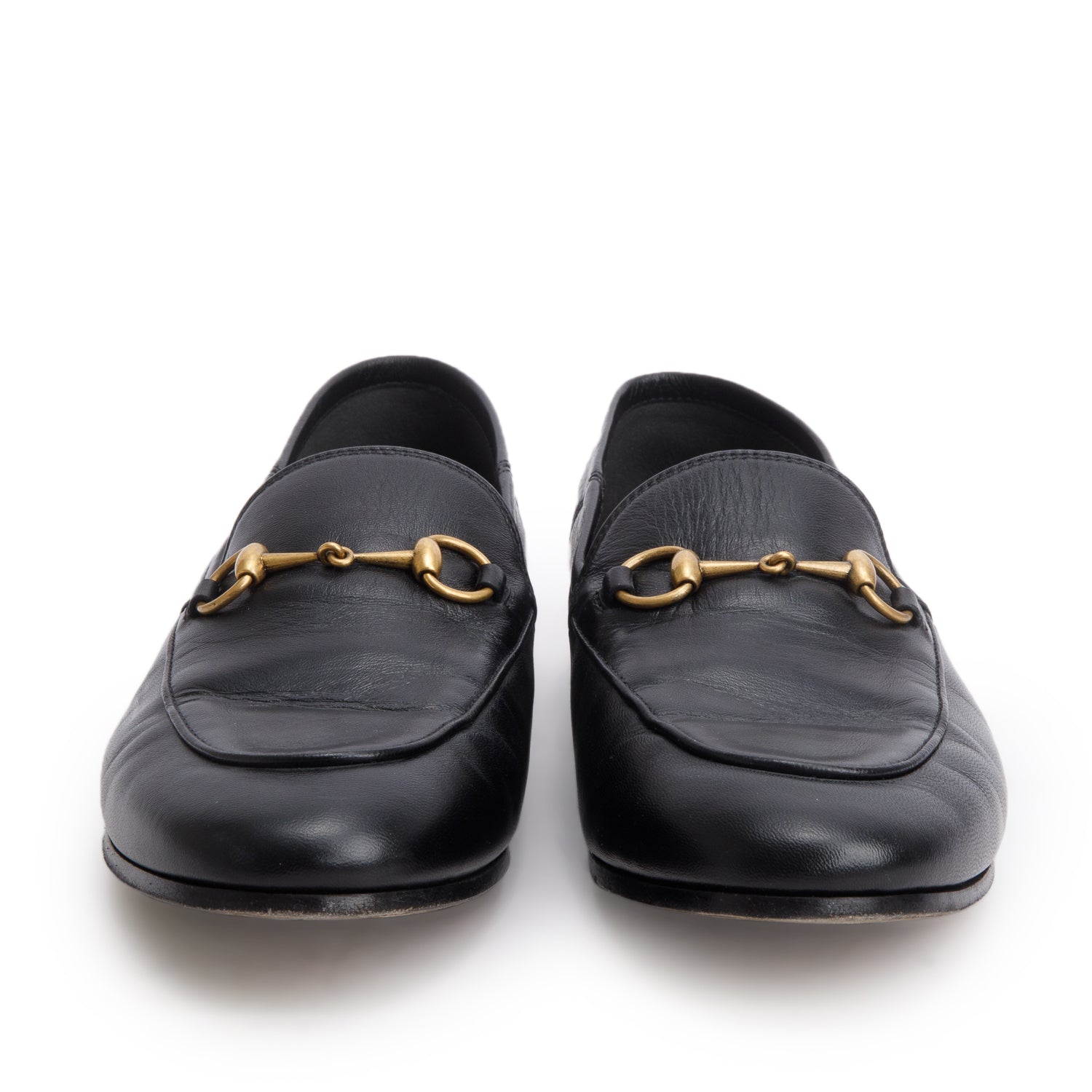 Gucci Black Calfskin Brixton Horsebit Loafers, Women's Size 38.5