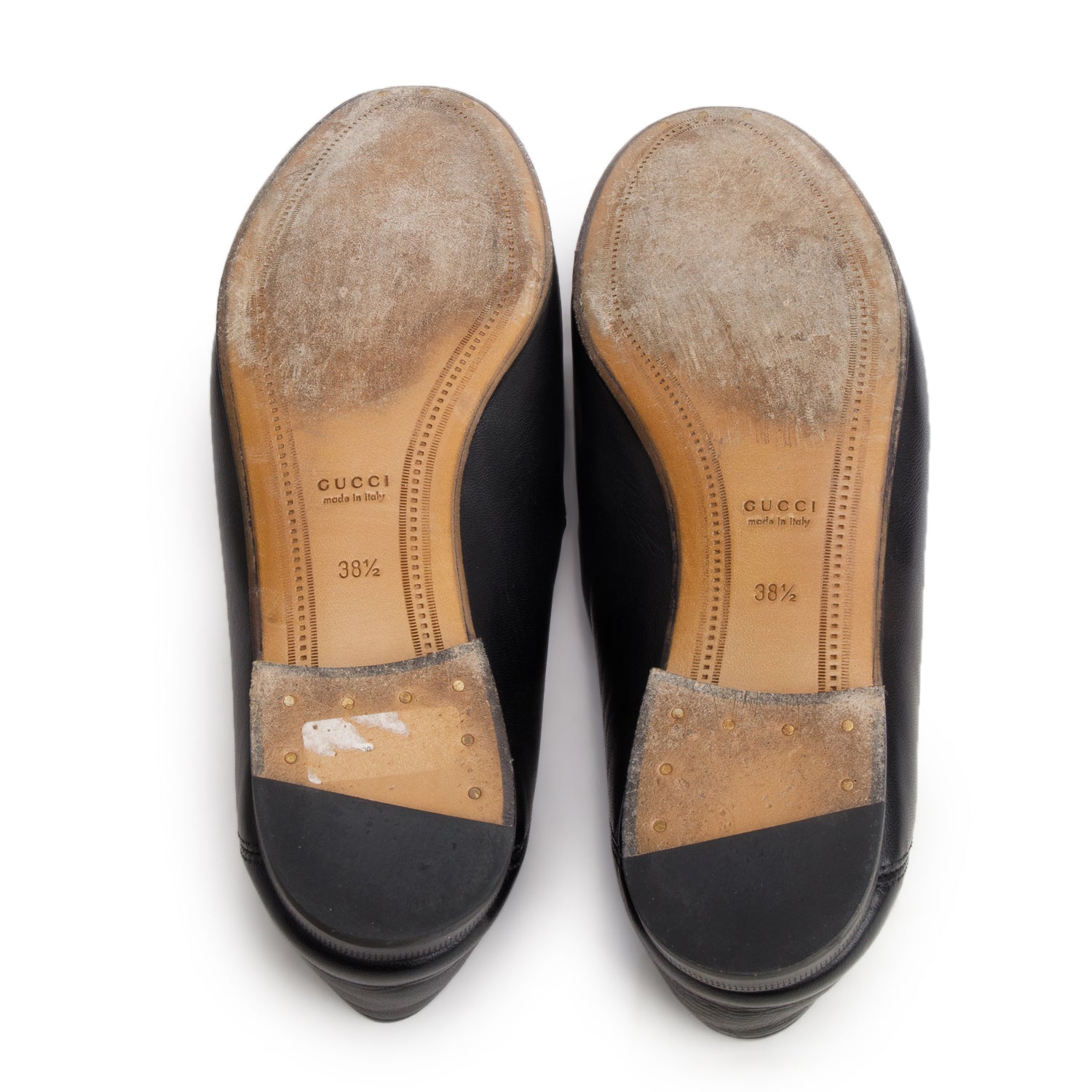 Gucci Black Calfskin Brixton Horsebit Loafers, Women's Size 38.5