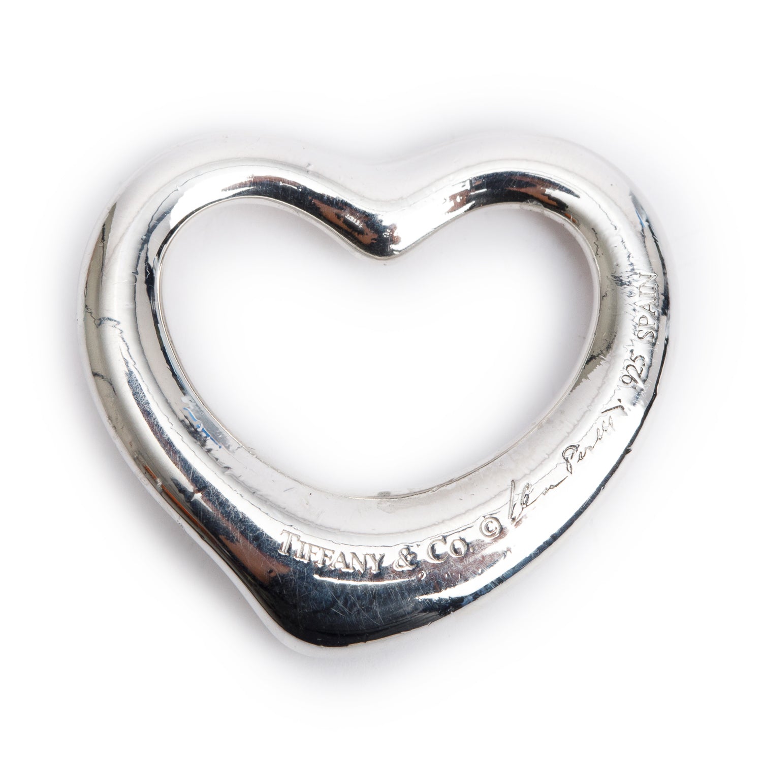 Tiffany & Co. Elsa Peretti Sterling Silver 22 MM Open Heart Pendant