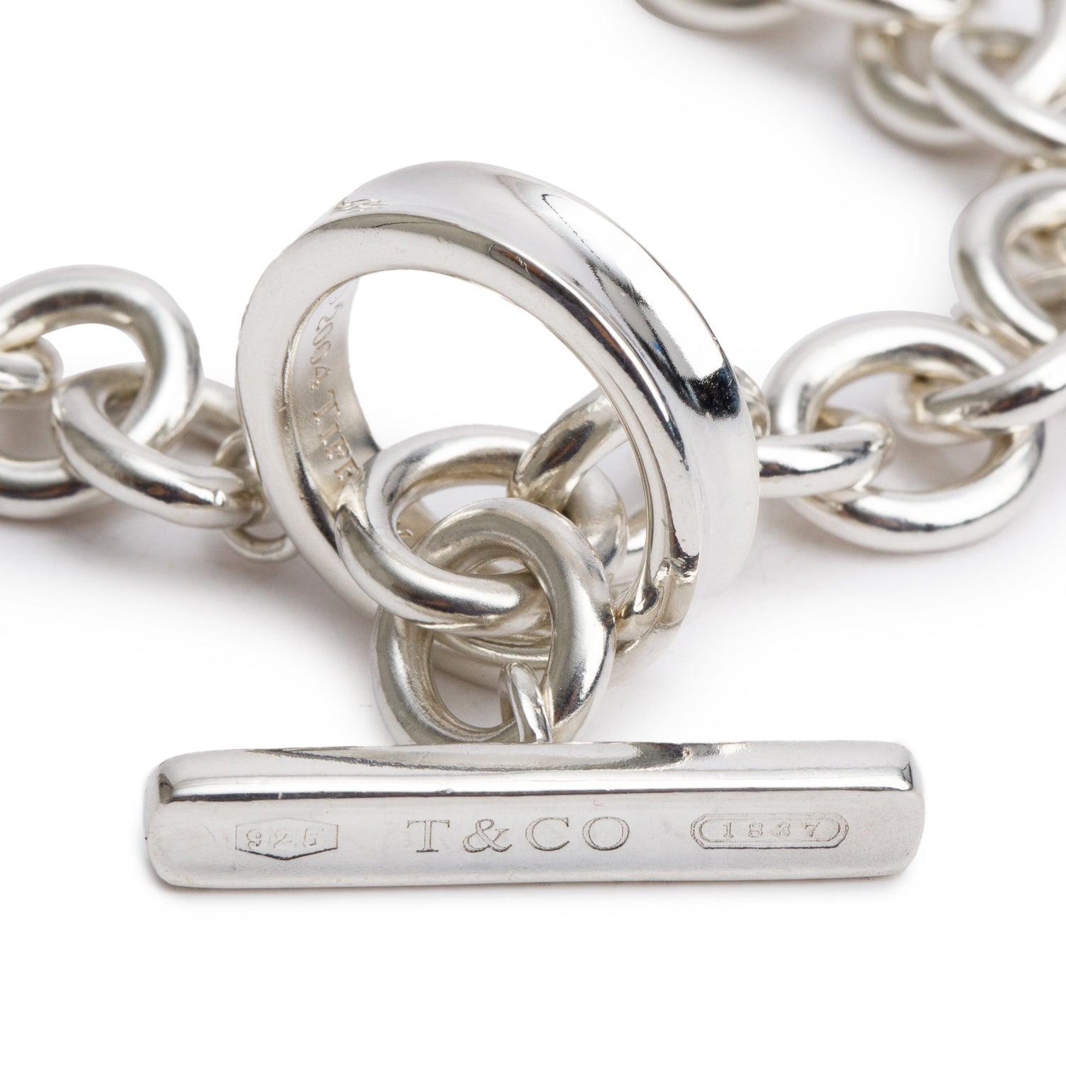 Tiffany & Co. Vintage Sterling Silver 1837 Chain Toggle Bracelet