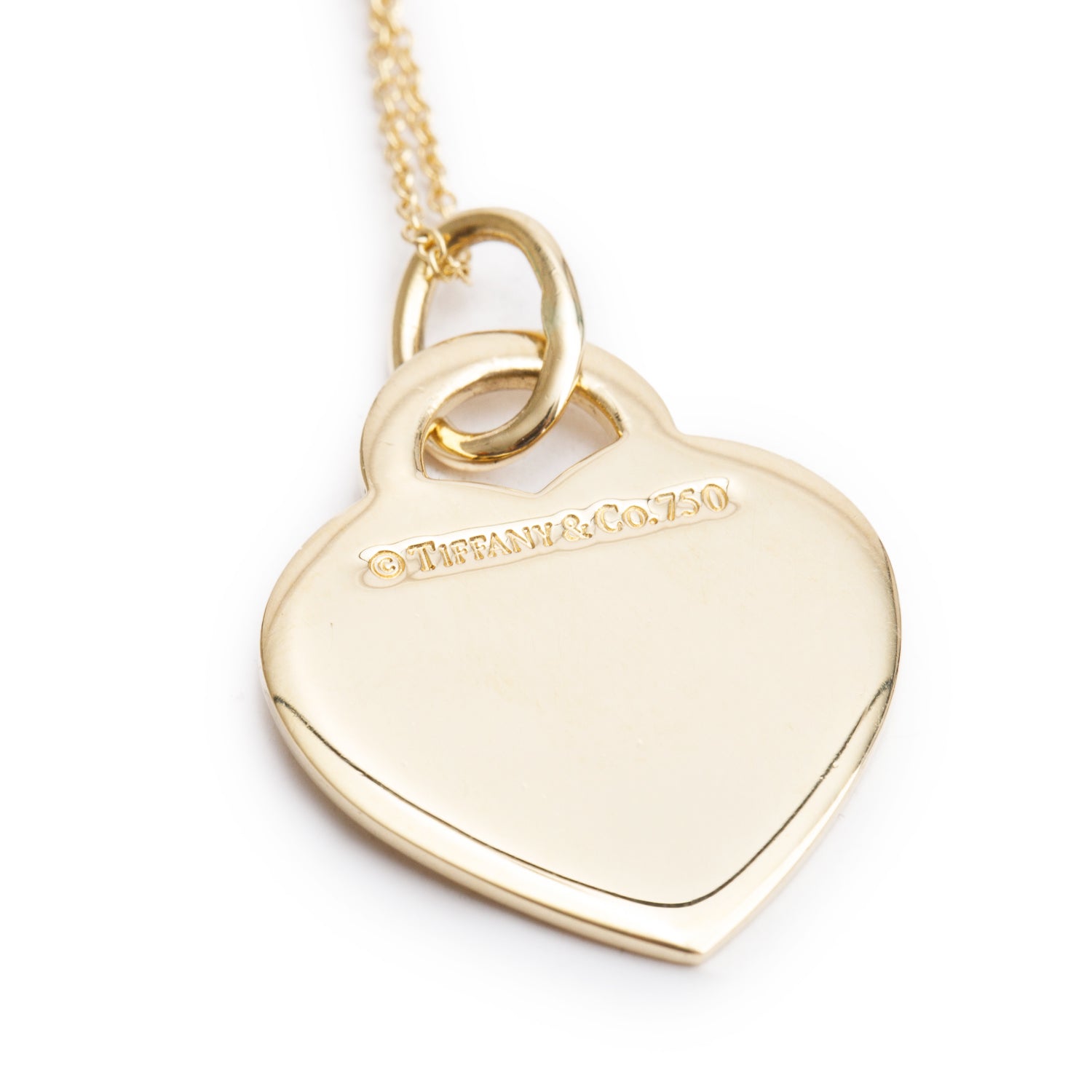 Tiffany & Co. 18k Yellow Gold Notes Medium Heart Tag Pendant Necklace w/ Box
