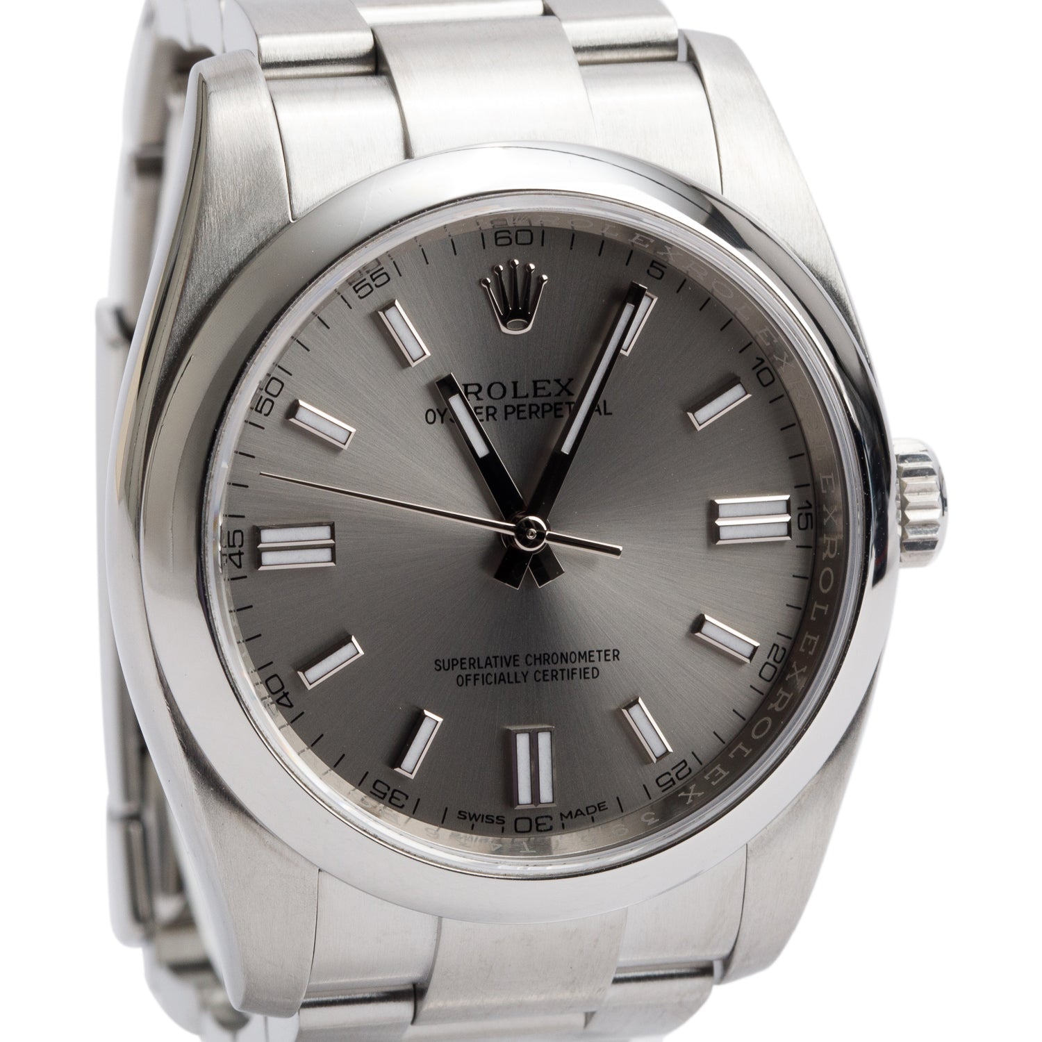 Rolex Stainless Steel Oyster Perpetual 36 MM Watch Silver Dial 116000 w/ Box & Papers