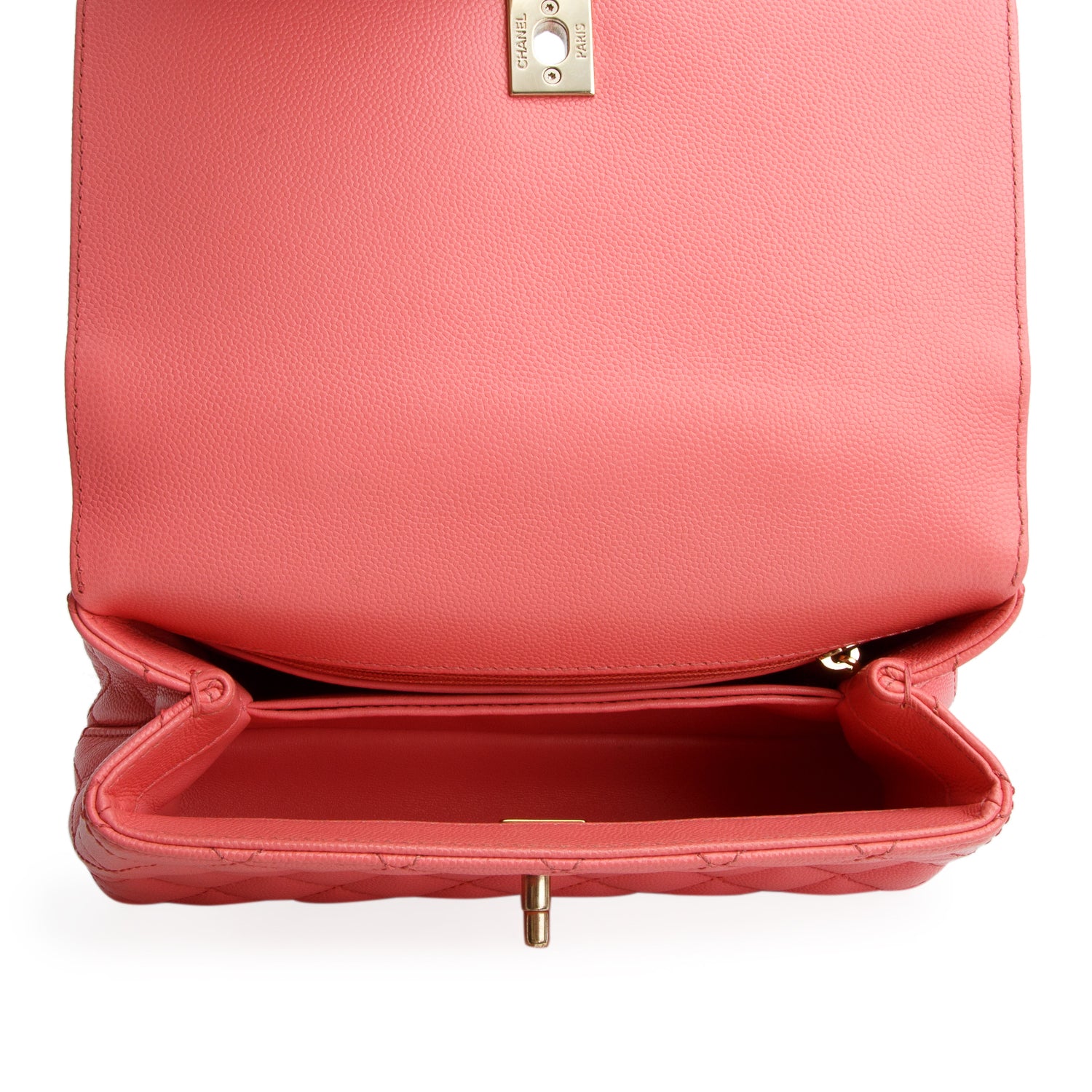 Chanel Pink Caviar Quilted Mini Coco Handle Flap w/ Box & Strap