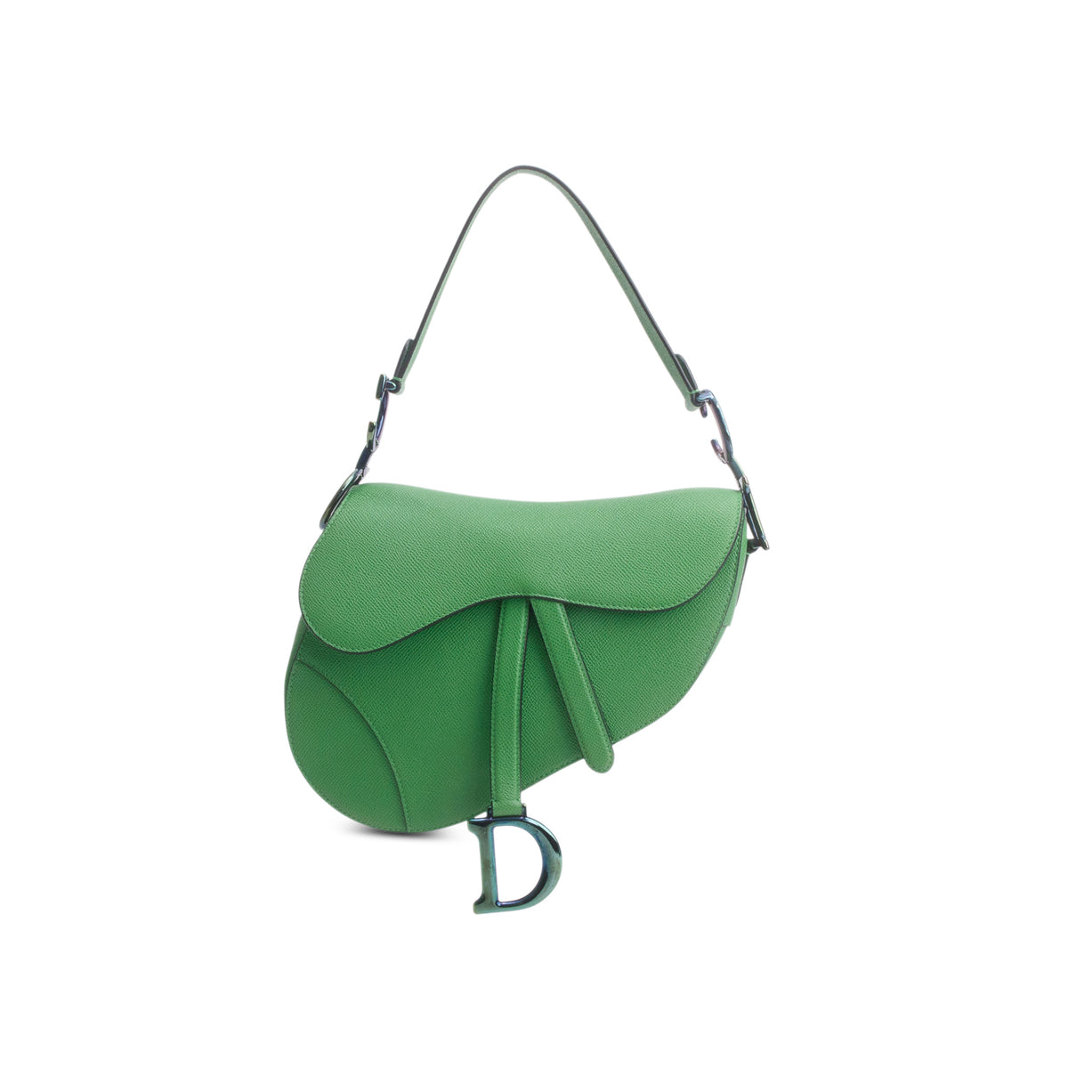 Christian Dior 2021 Green Grained Calfskin Saddle Bag – OLIVER'S