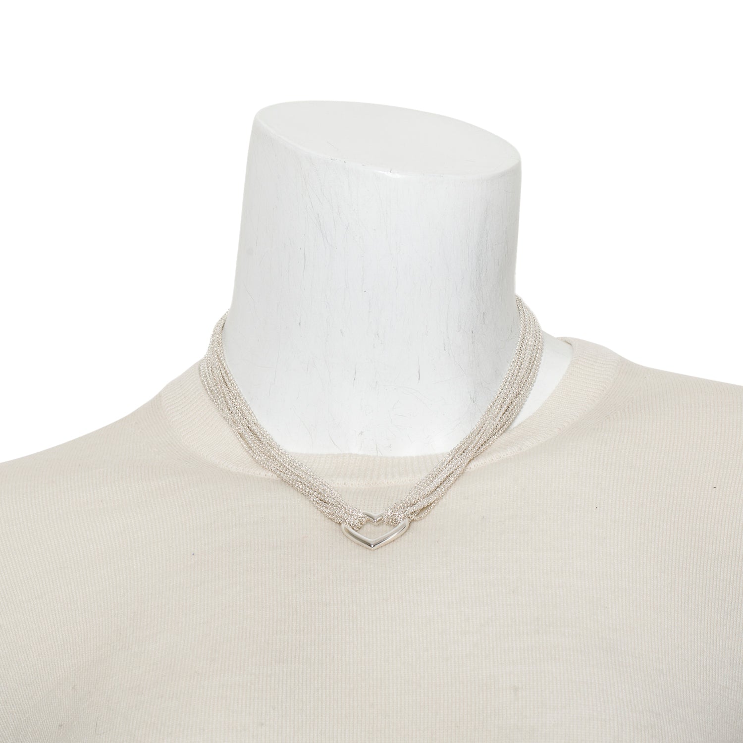 Tiffany & Co. Sterling Silver Mesh Heart Toggle Necklace