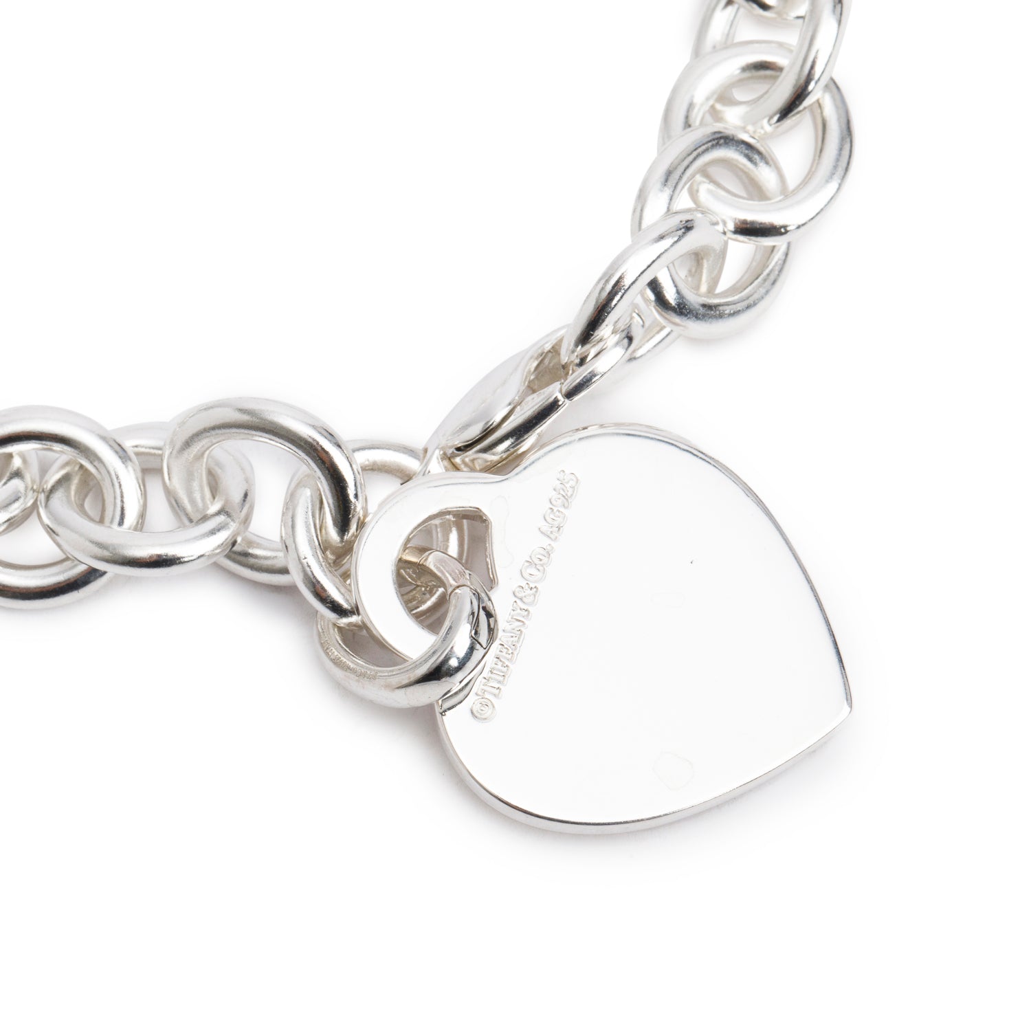Tiffany & Co. Sterling Silver Heart Tag Charm Bracelet