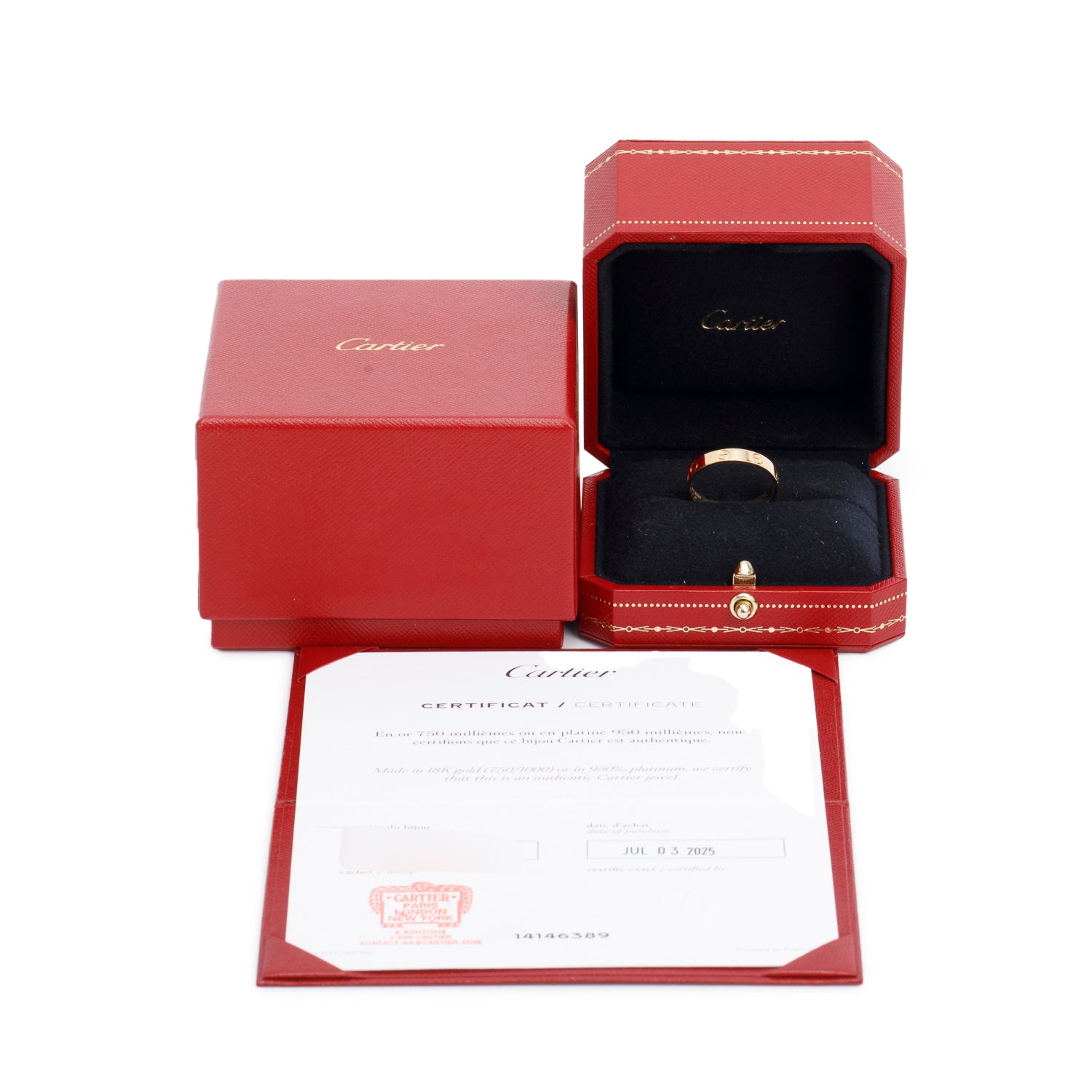 Cartier 2025 18k Yellow Gold 3.6 mm Love Wedding Band Ring, Size 60 9.25 w/ Box & Certificate