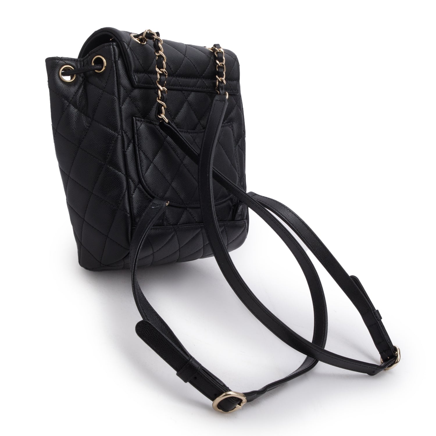 Chanel 2025 Black Caviar Quilted Mini Urban Spirit Backpack w/ Box & Receipt