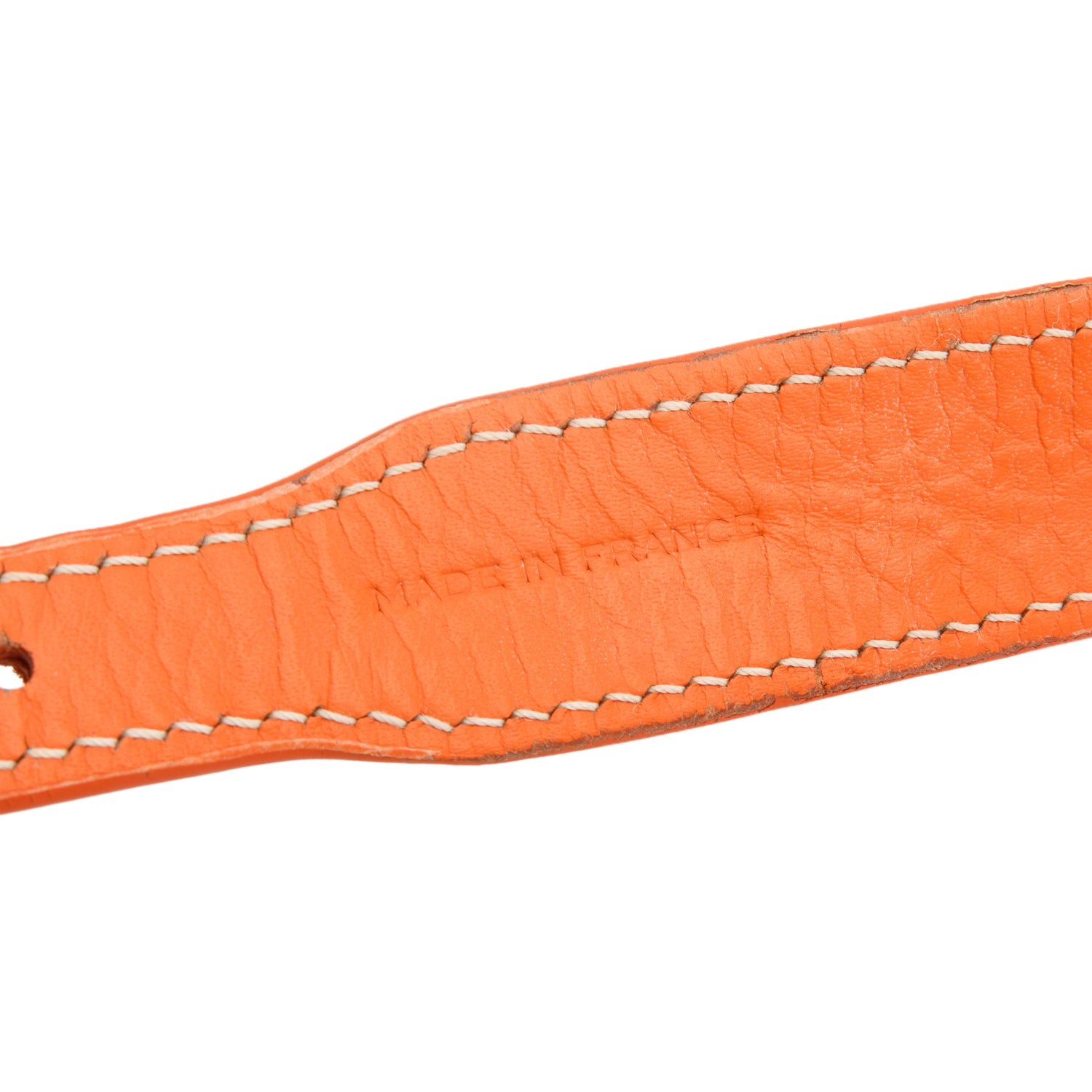 Goyard 2024 Orange Leather Monogram Canvas Dog Collar w/ Box