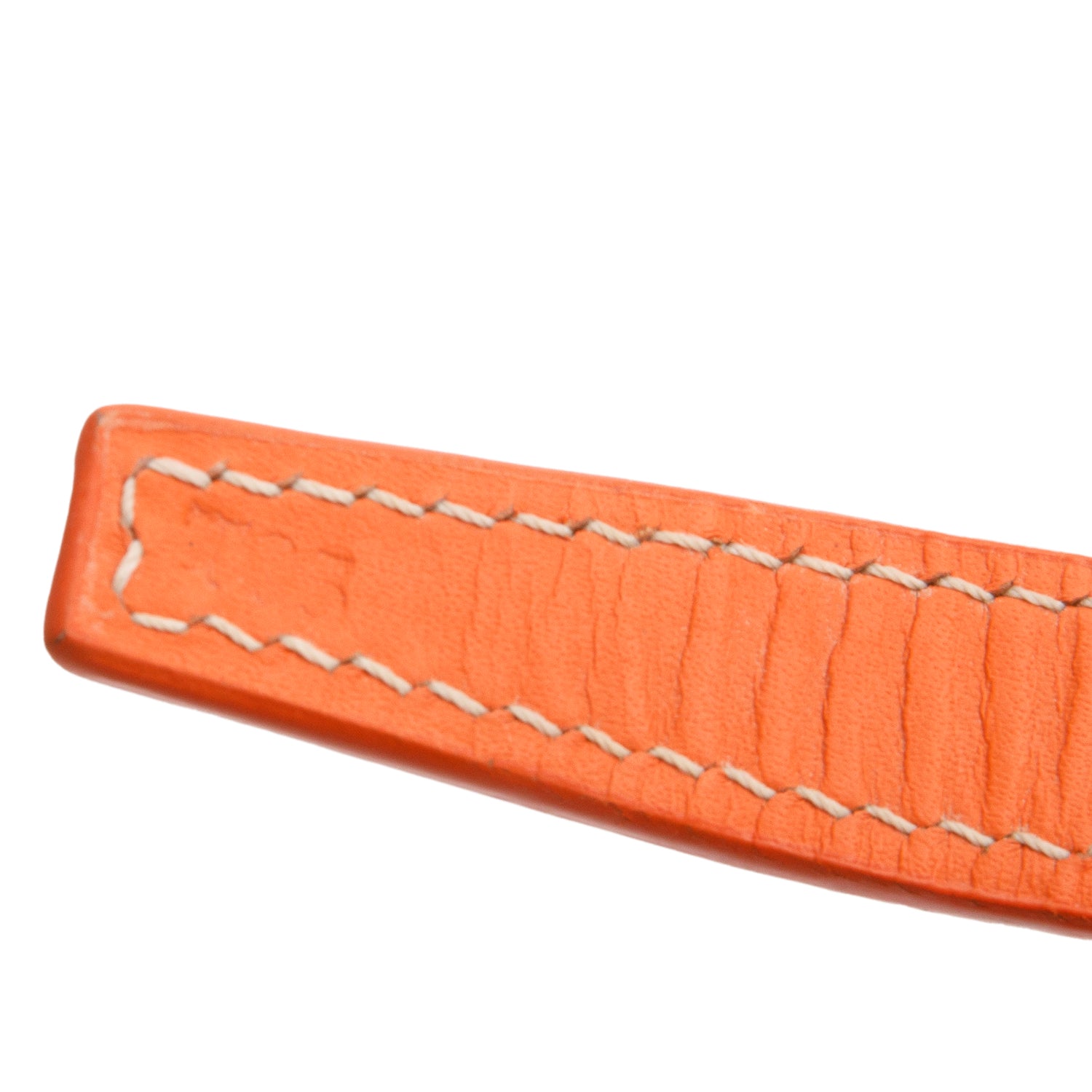 Goyard 2024 Orange Leather Monogram Canvas Dog Collar w/ Box