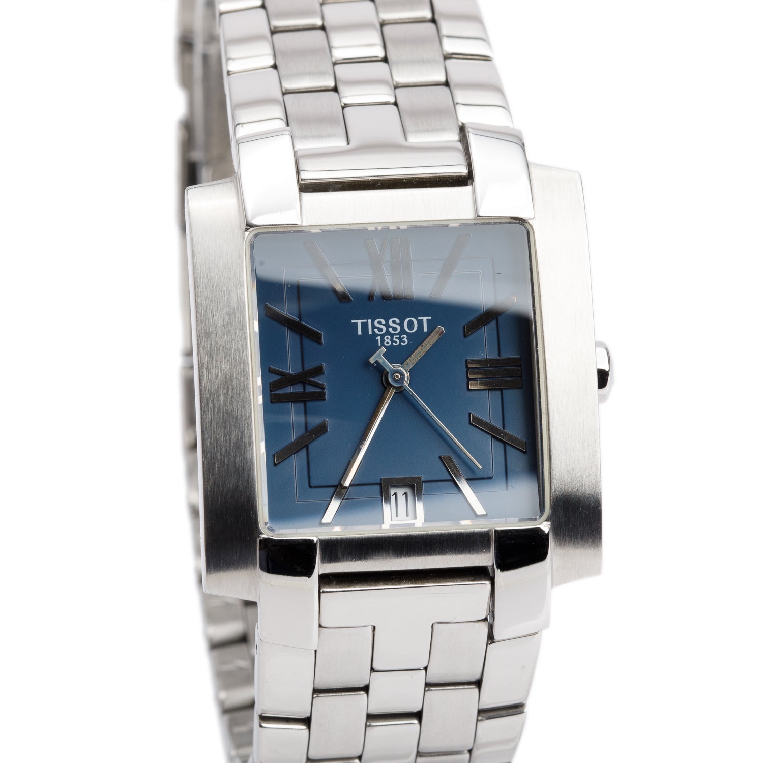 Tissot Stainless Steel 1853 T-Trend Square TXL Watch Blue Dial