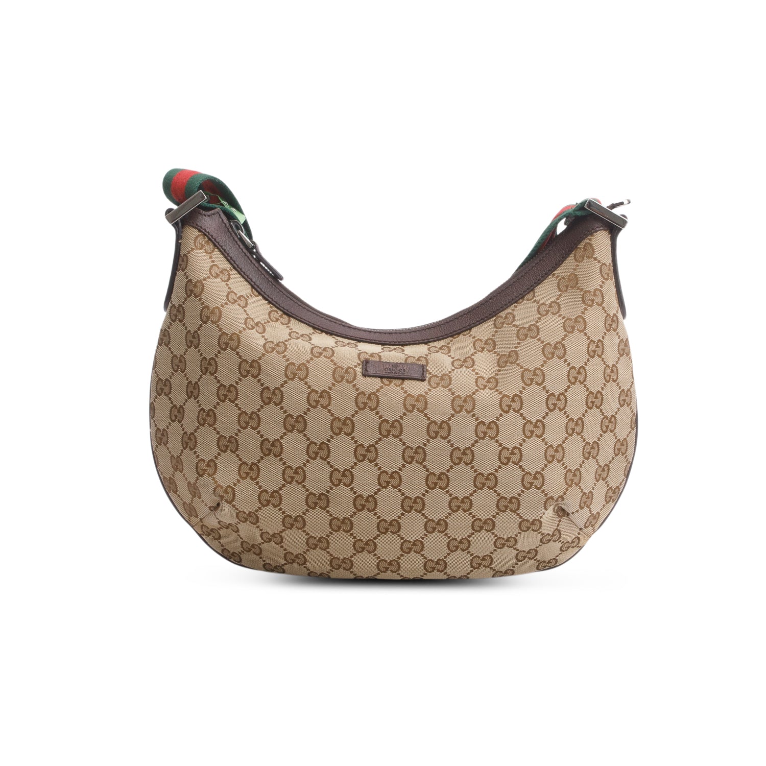 Gucci Monogram Web Medium Half Moon Hobo