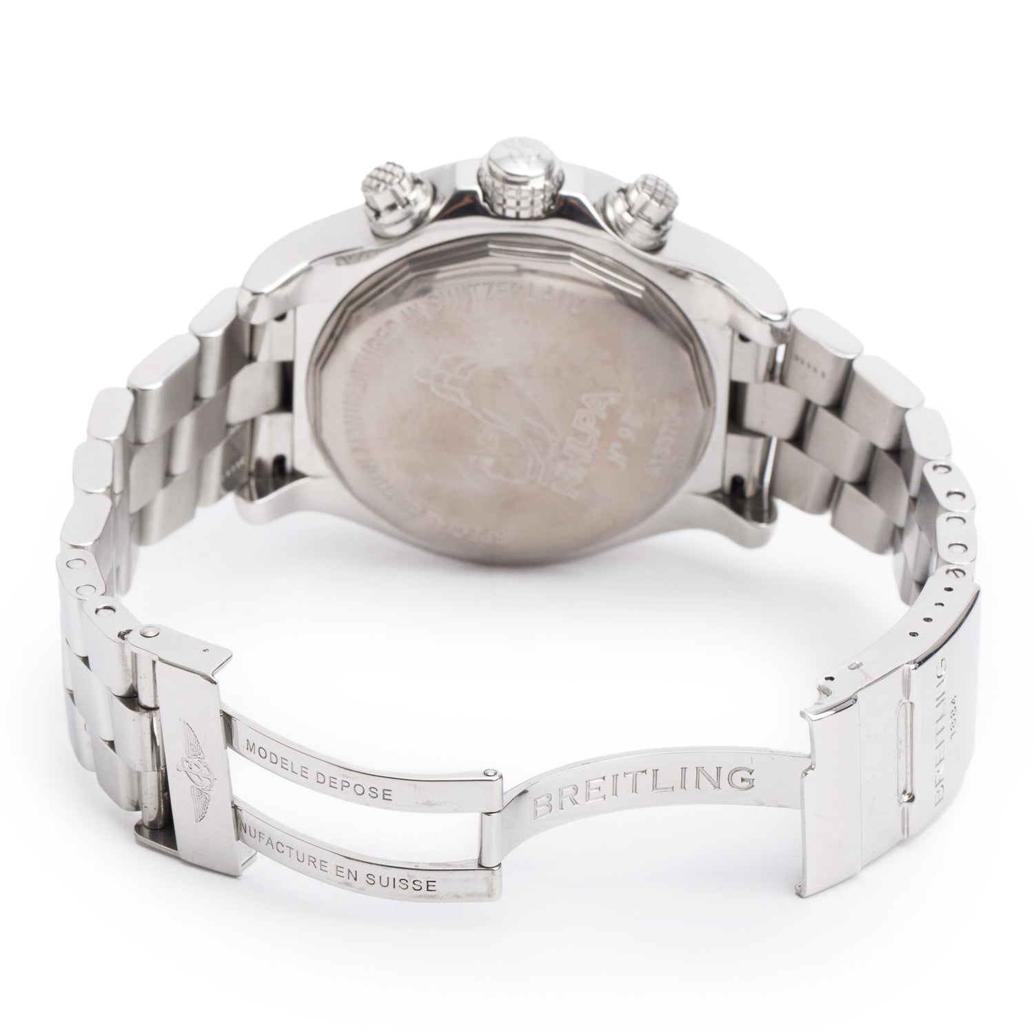 Breitling Stainless Steel Super Avenger NHLPA Special Edition 48 MM Automatic Chronograph Watch White Dial A13370