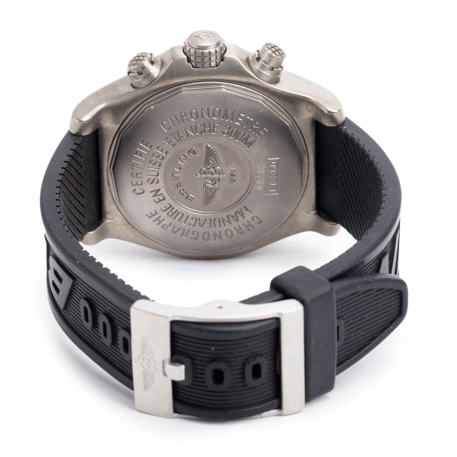 Breitling Limited Edition Titanium Avenger Snowbirds 44 MM Chronograph Automatic Watch Black Dial E13360