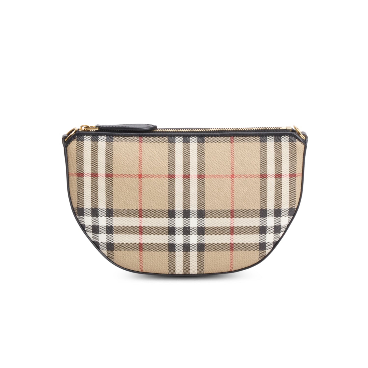 Burberry Beige Vintage Check Calfskin Olympia Slim Pouch