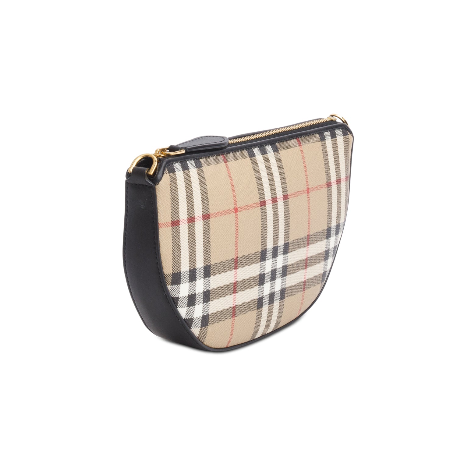Burberry Beige Vintage Check Calfskin Olympia Slim Pouch