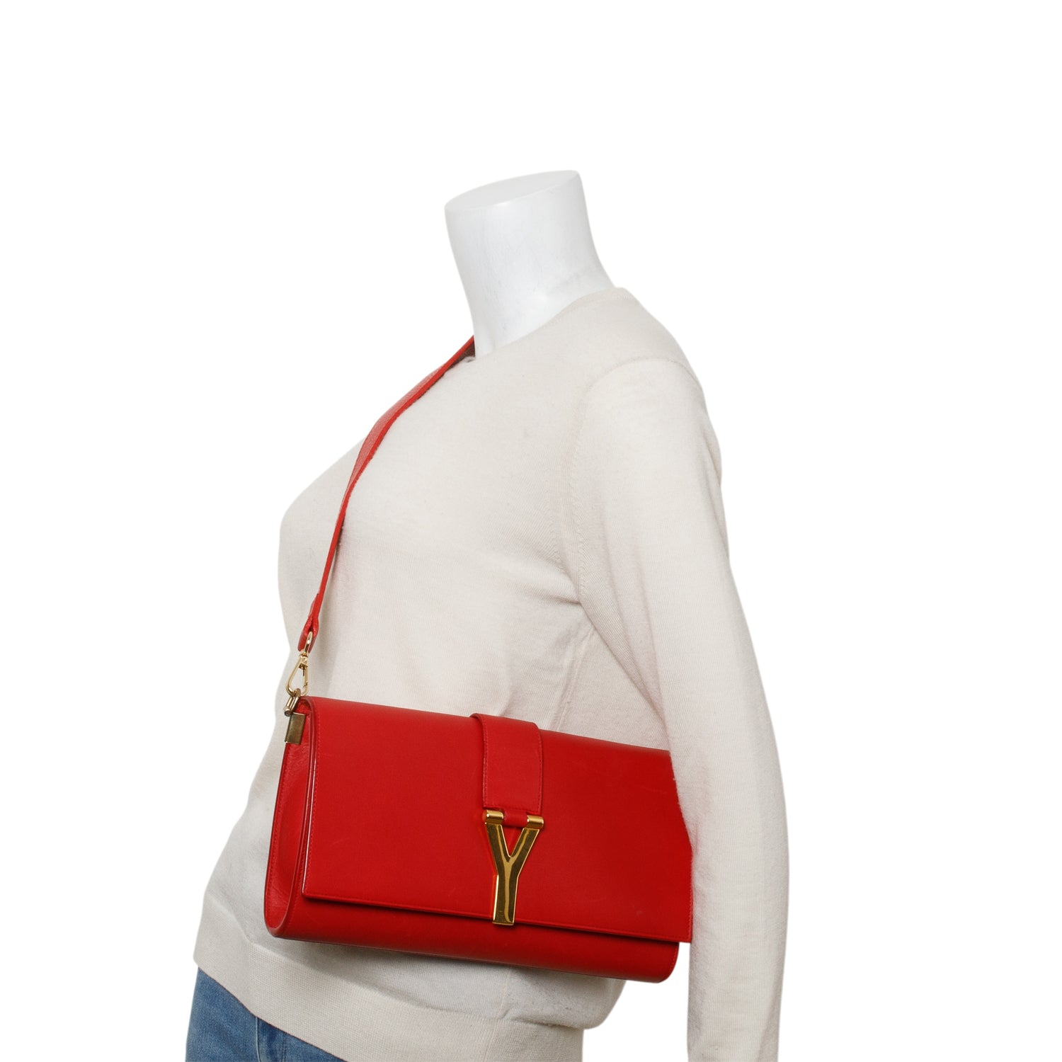 Saint Laurent Red Calfskin Classic Y Ligne w/ Strap
