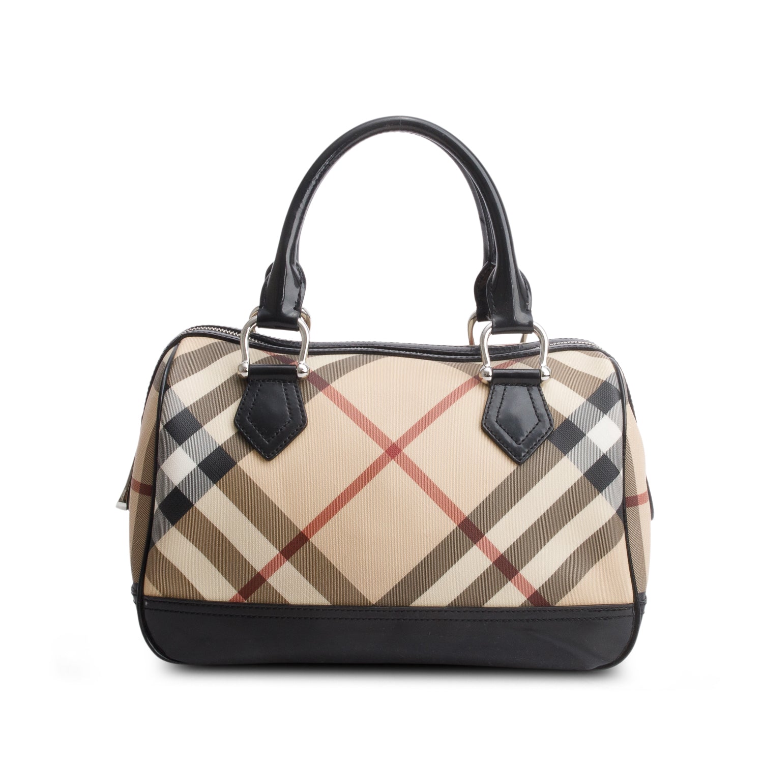 Burberry Beige Nova Check Boston Bag