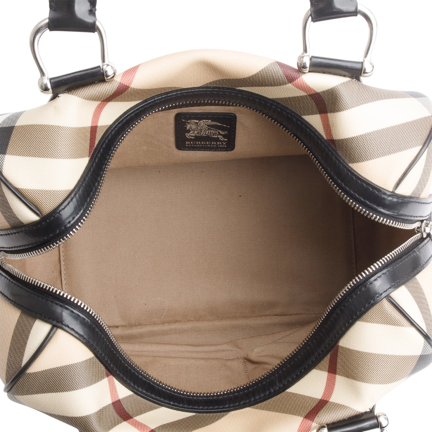 Burberry Beige Nova Check Boston Bag
