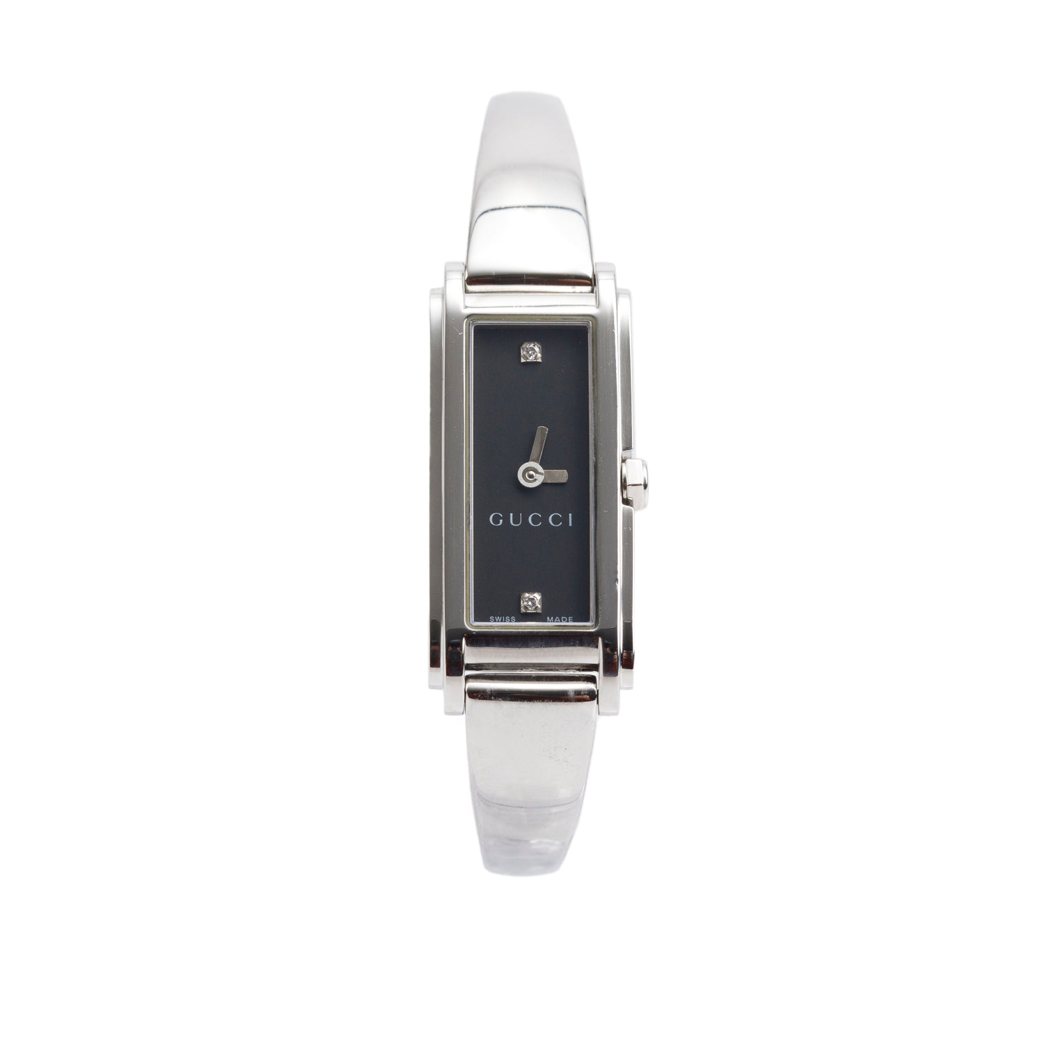 Gucci Stainless Steel 109 Series Watch Black Diamond Dial w/ Box