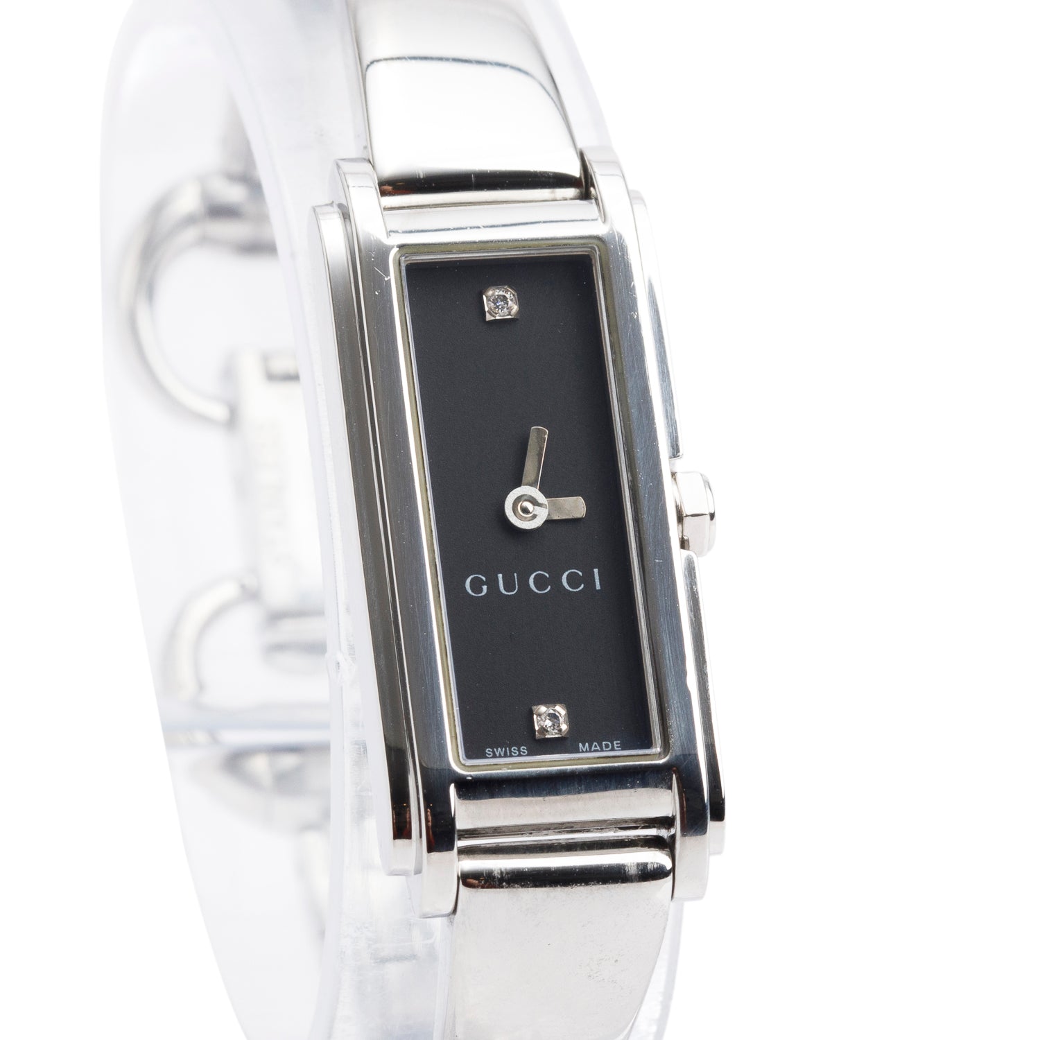 Gucci Stainless Steel 109 Series Watch Black Diamond Dial w/ Box