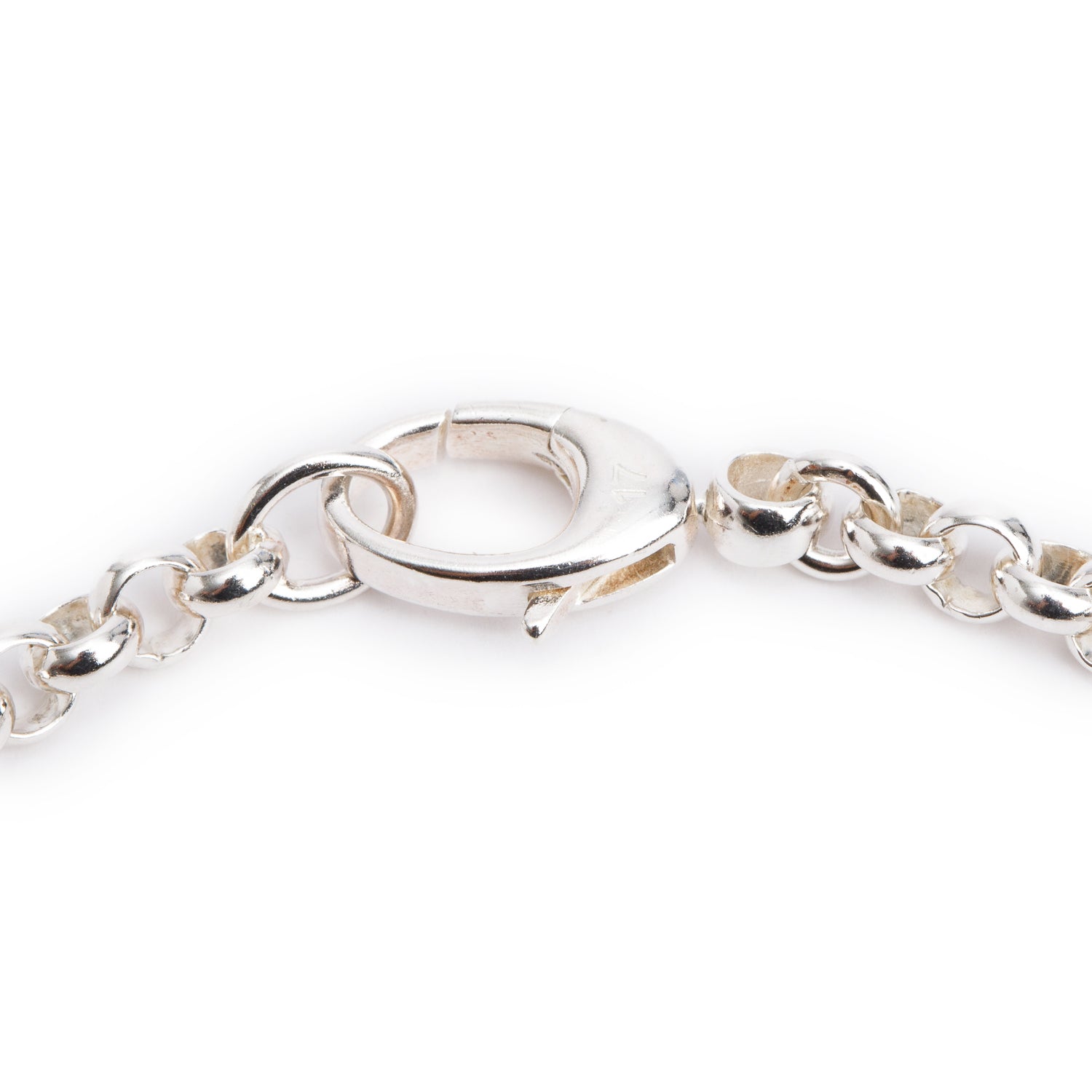 Gucci Sterling Silver Trademark Round Charm Bracelet