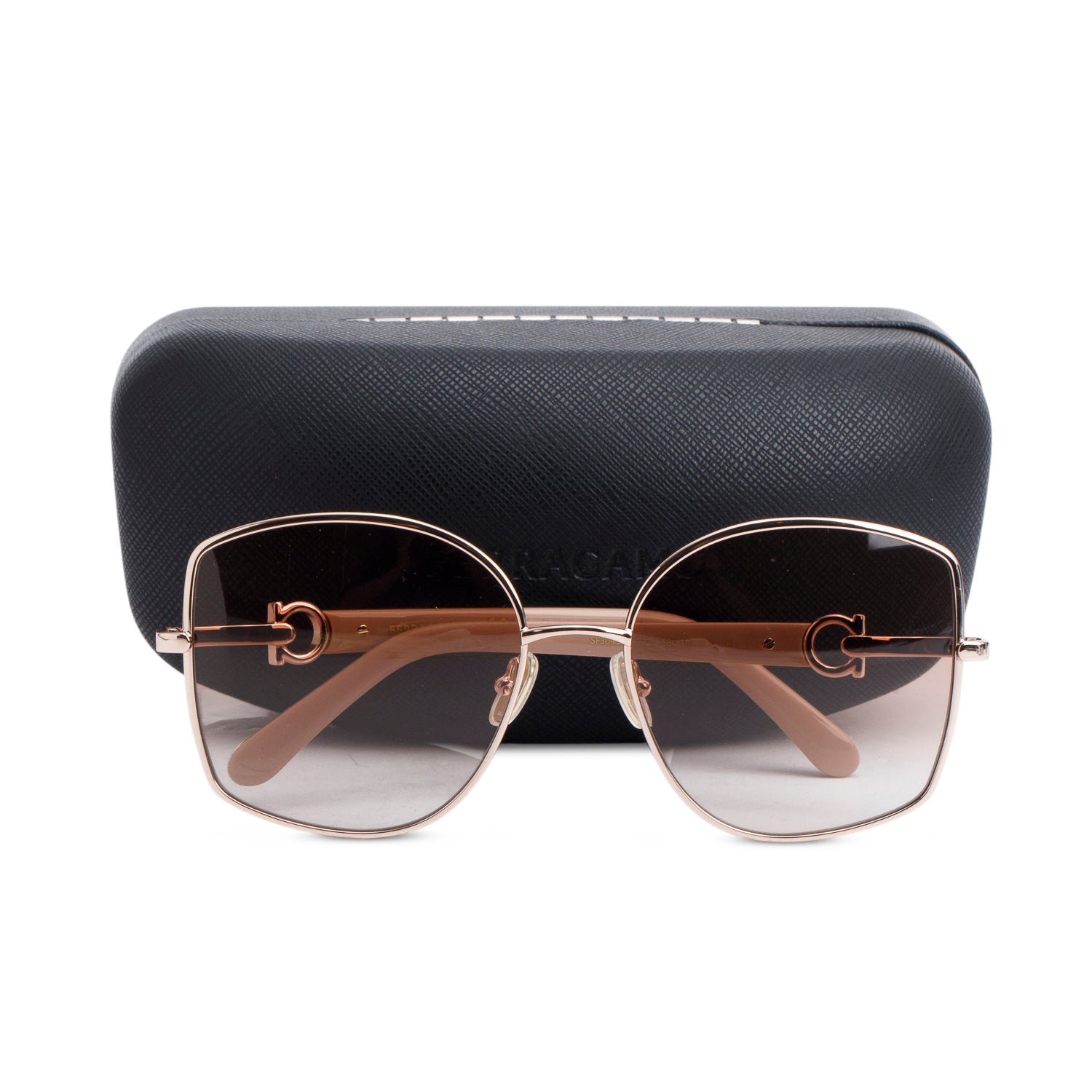Ferragamo SF304SN Rose Gold Butterfly Sunglasses w/ Case