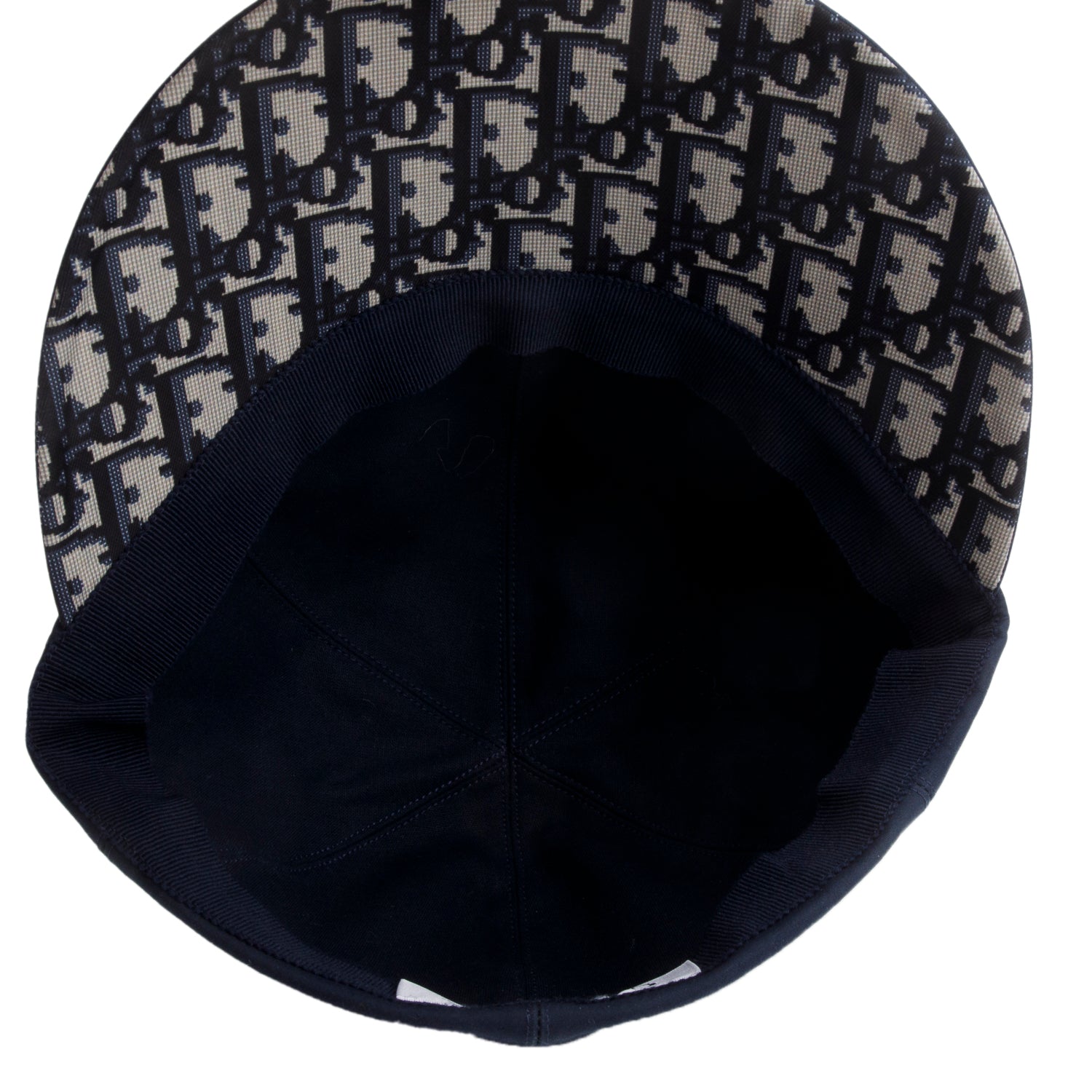 Christian Dior Navy Nylon Oblique Visor Cap