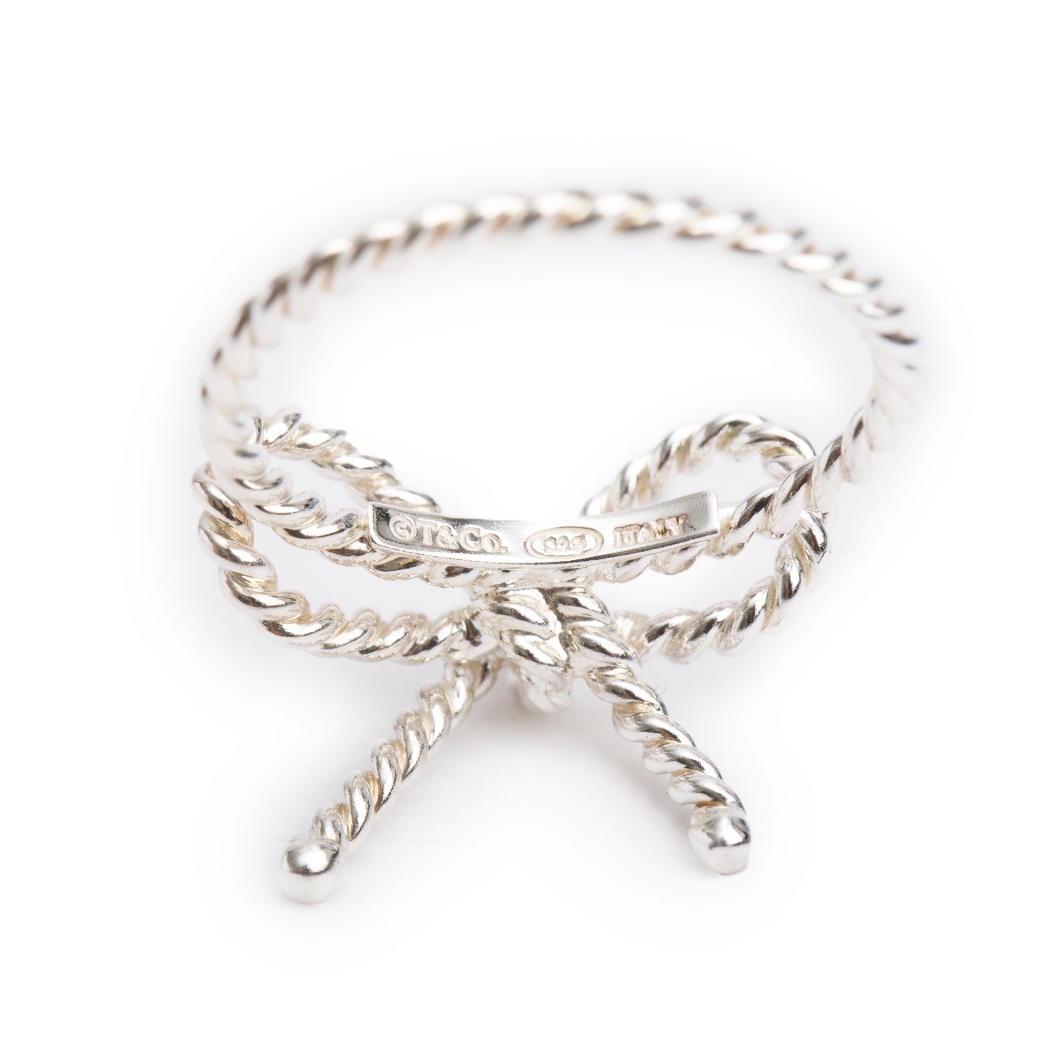 Tiffany & Co. Sterling Silver Twist Bow Ring, Size 4.25