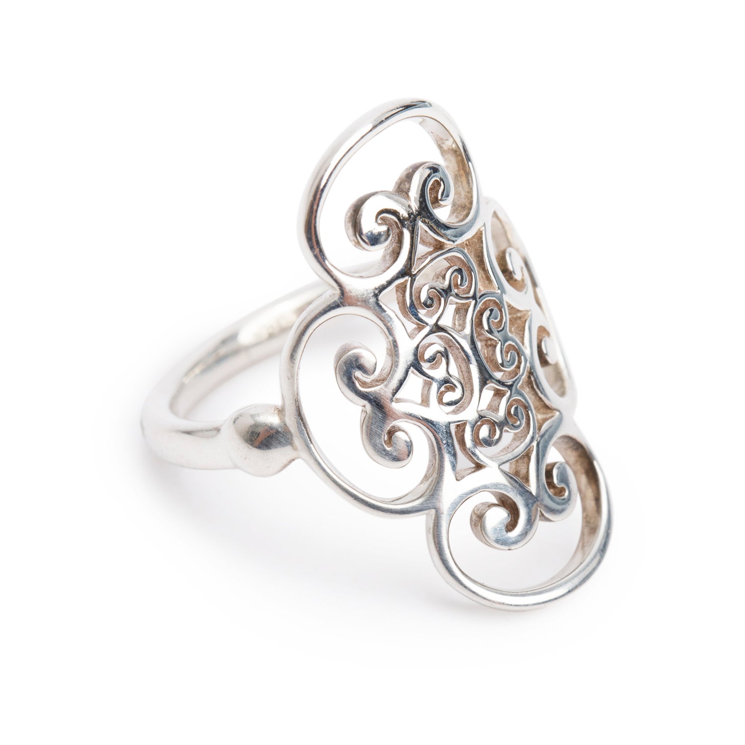 Tiffany & Co. Paloma Picasso Sterling Silver Venezia Goldoni Quadruplo Ring, Size 4.5